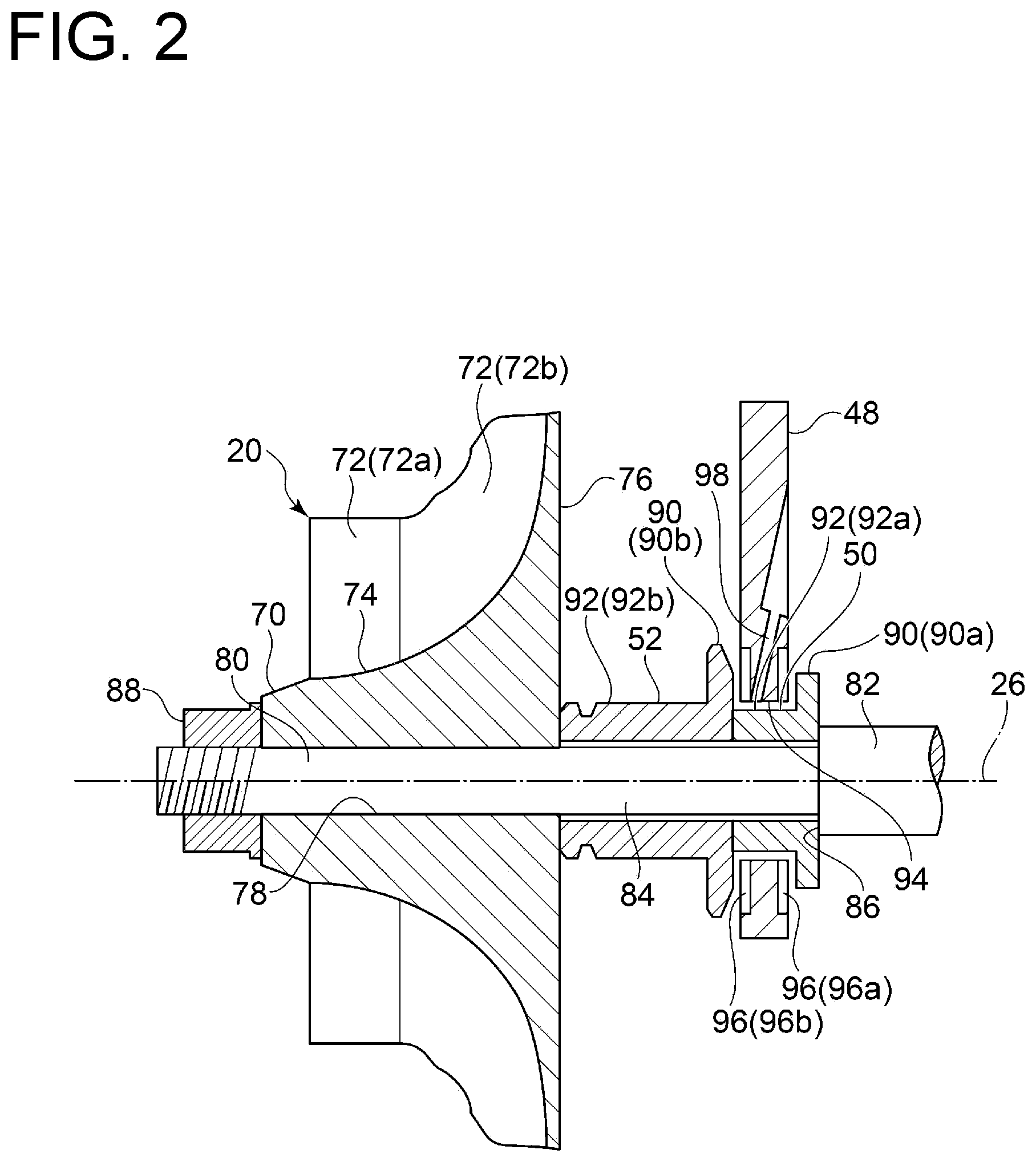 Patent US12305700 Figure 2 – Thrust bearing device and turbocharger