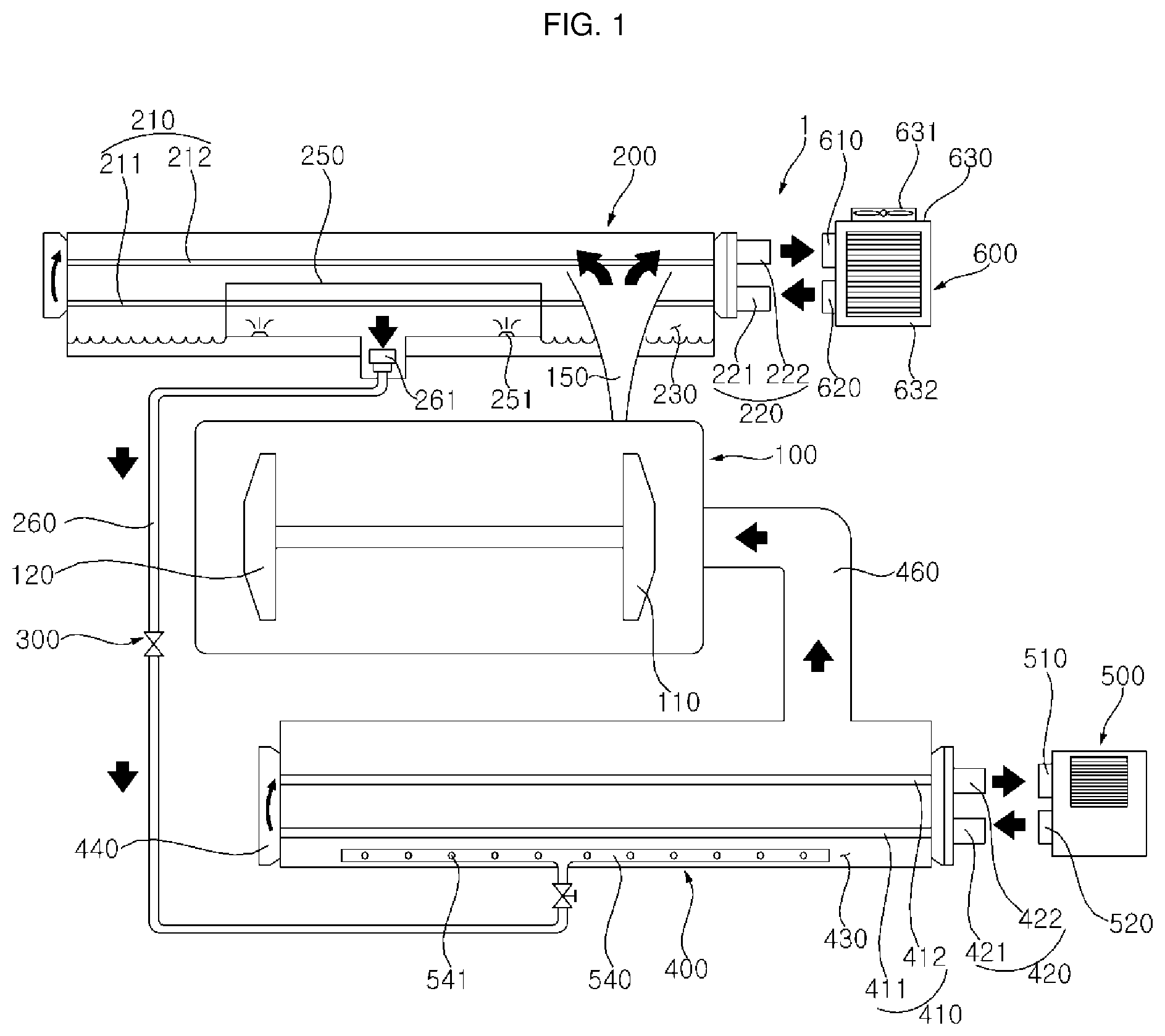 Patent US12305701 Figure 1 – Compressor and chiller system having the same