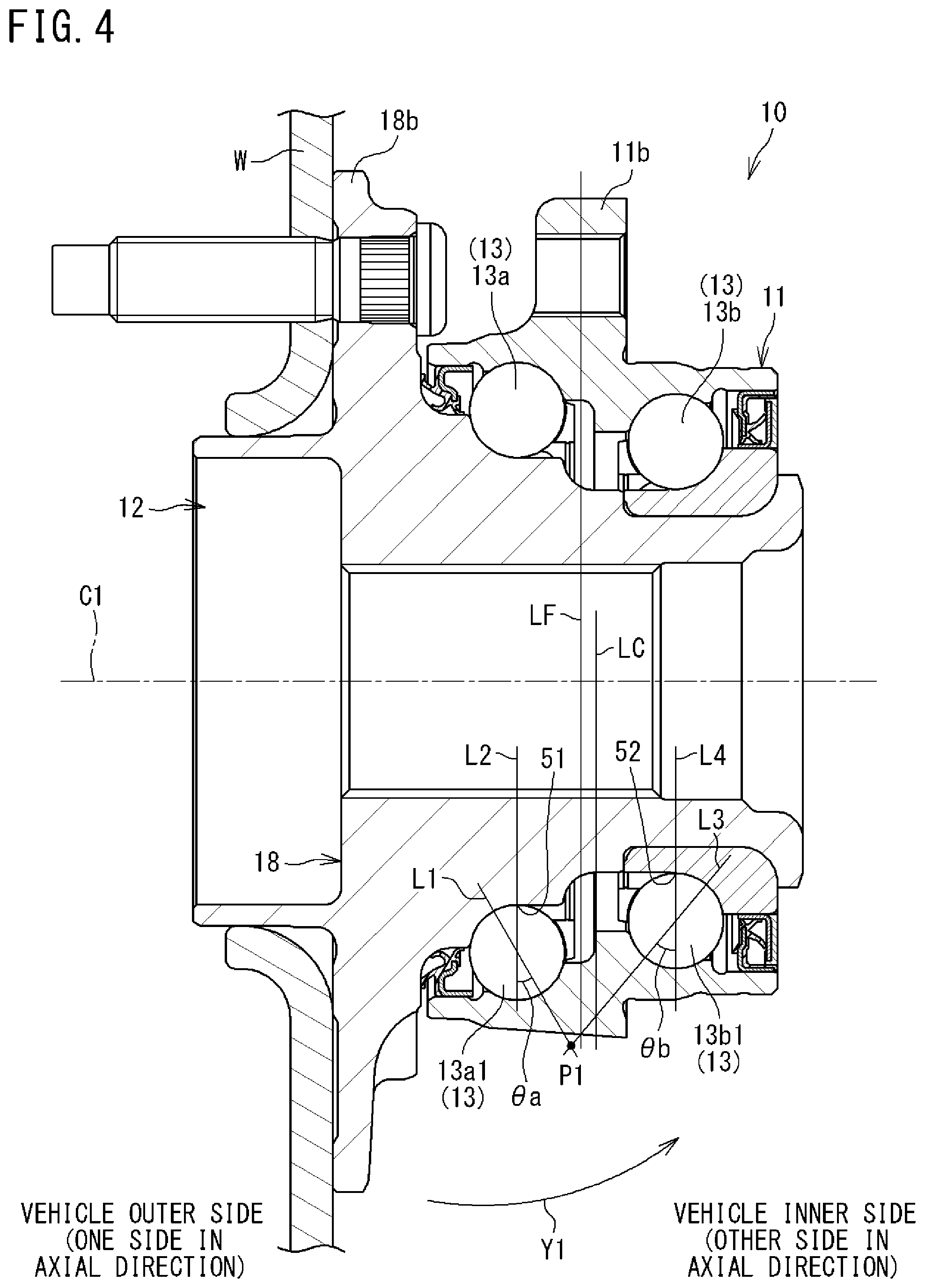 Patent US12305702 Figure 4 – Wheel bearing device