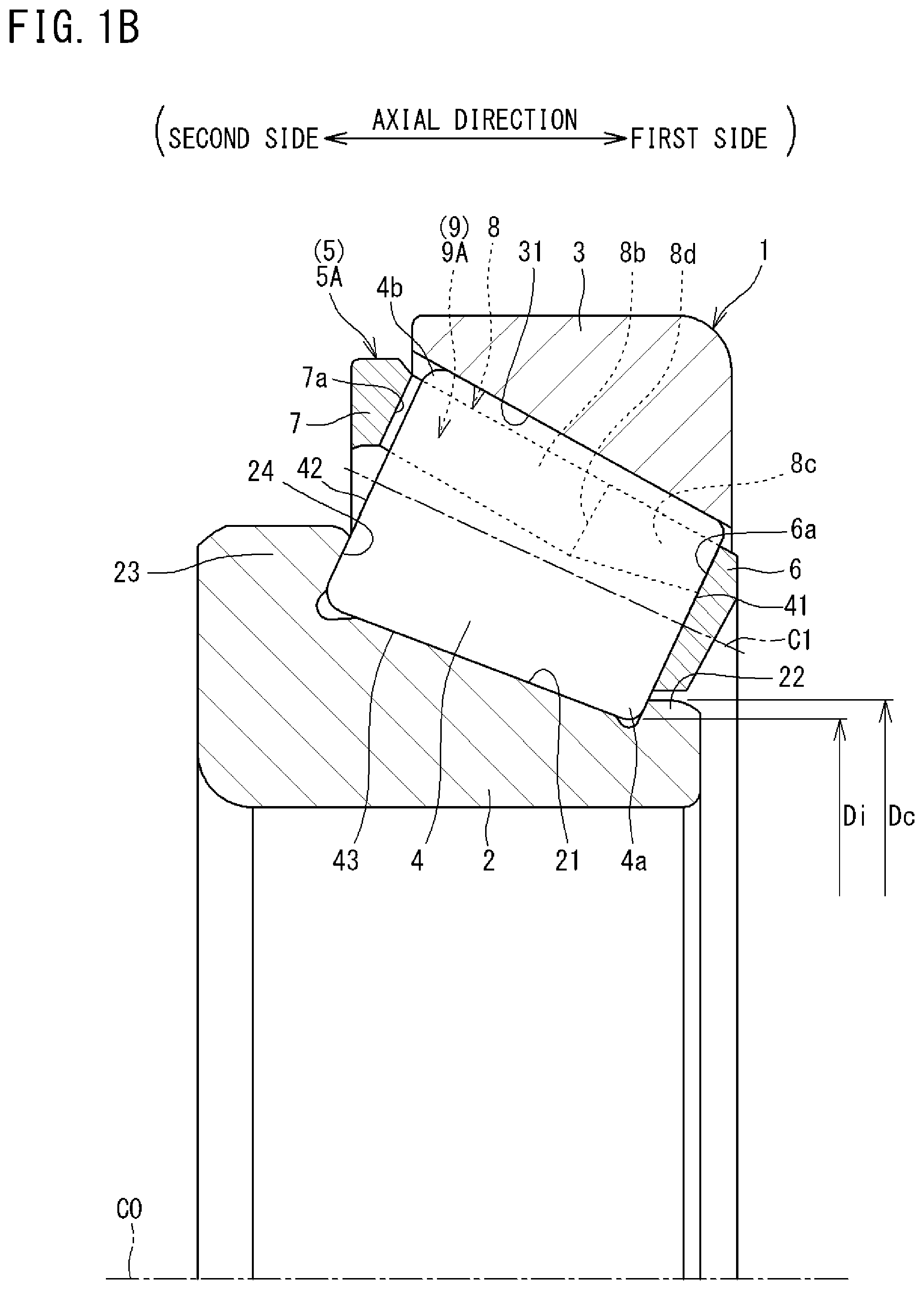 Patent US12305703 Figure 2 – Tapered roller bearing and cage