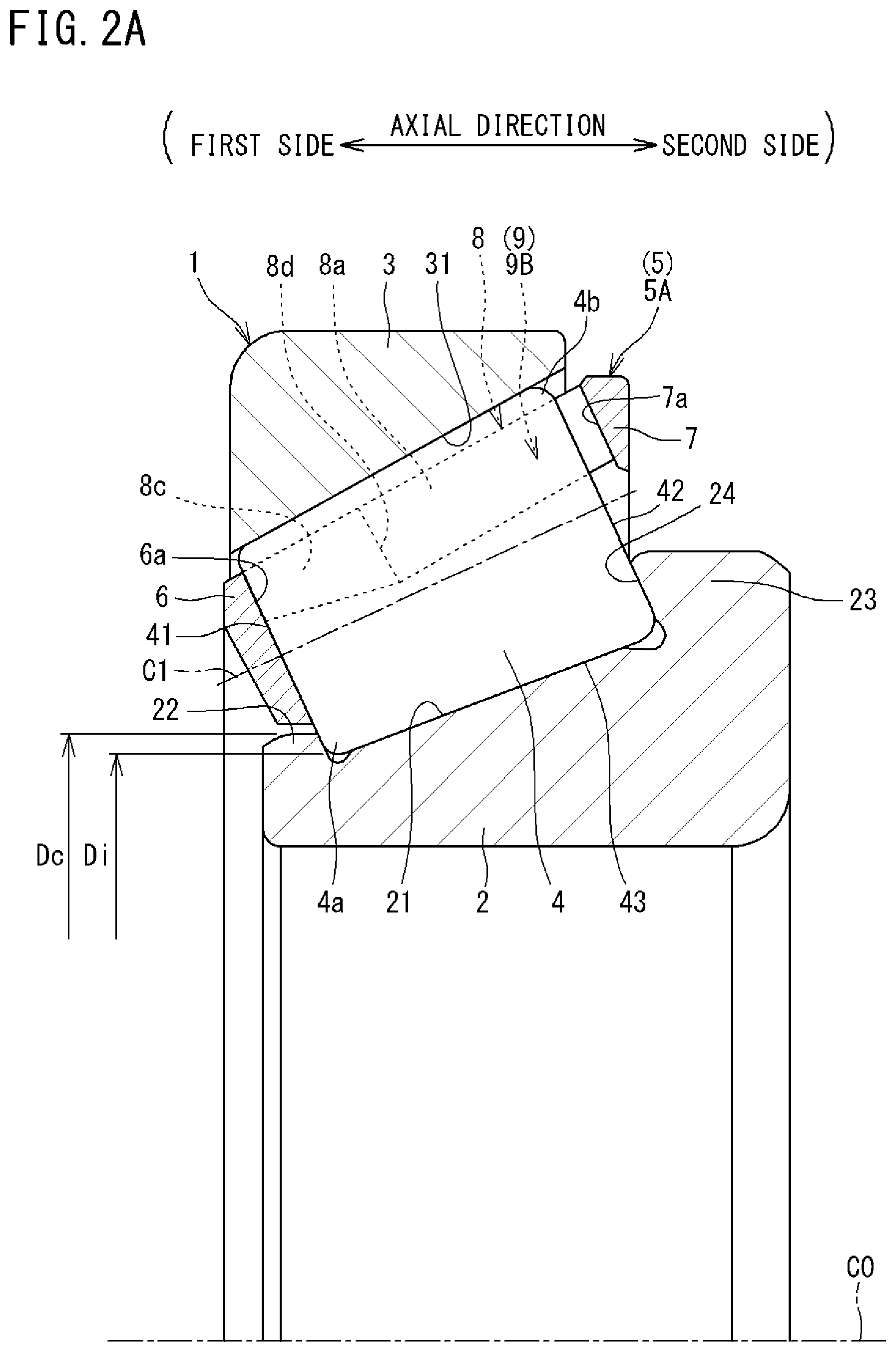 Patent US12305703 Figure 3 – Tapered roller bearing and cage