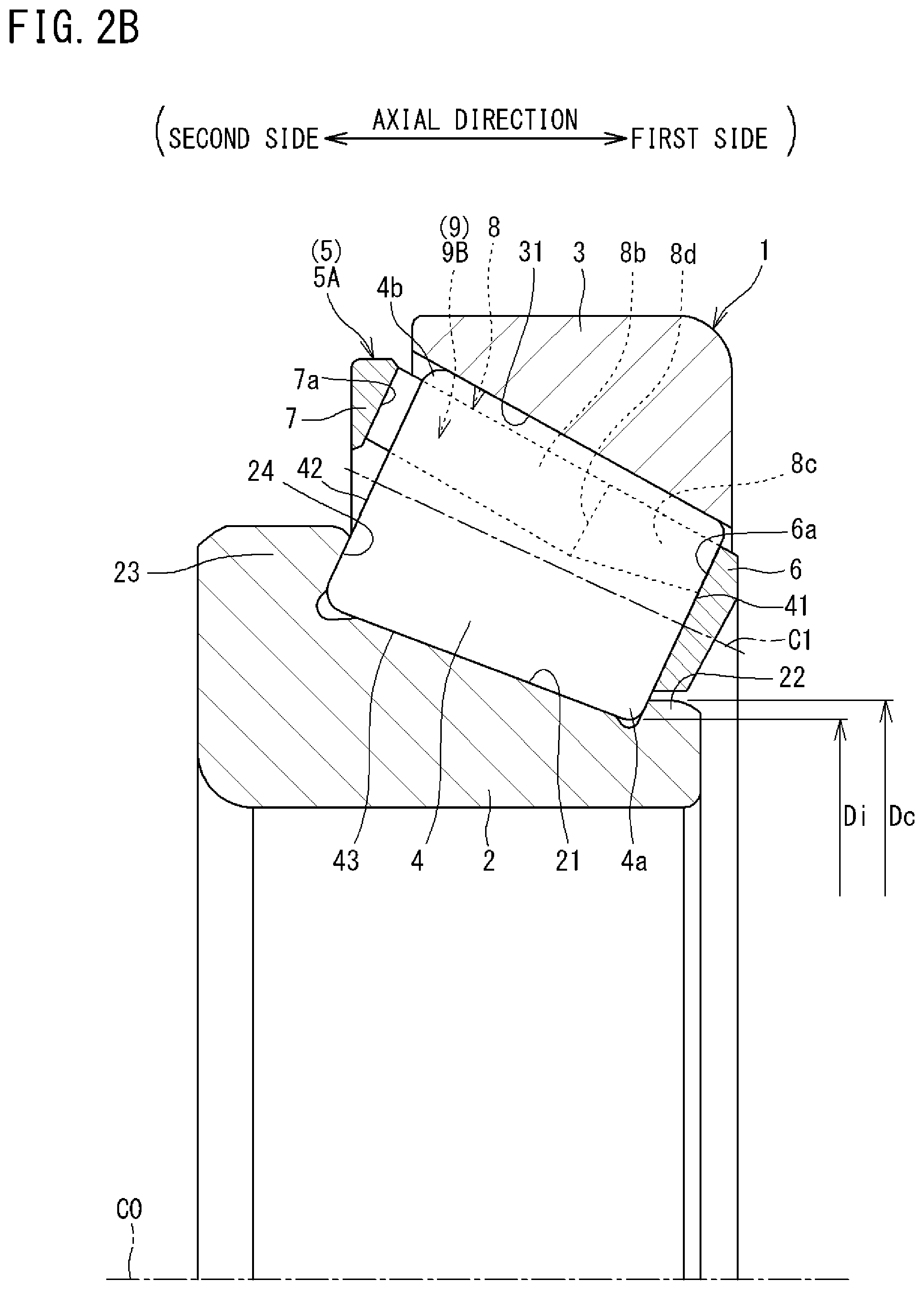 Patent US12305703 Figure 4 – Tapered roller bearing and cage