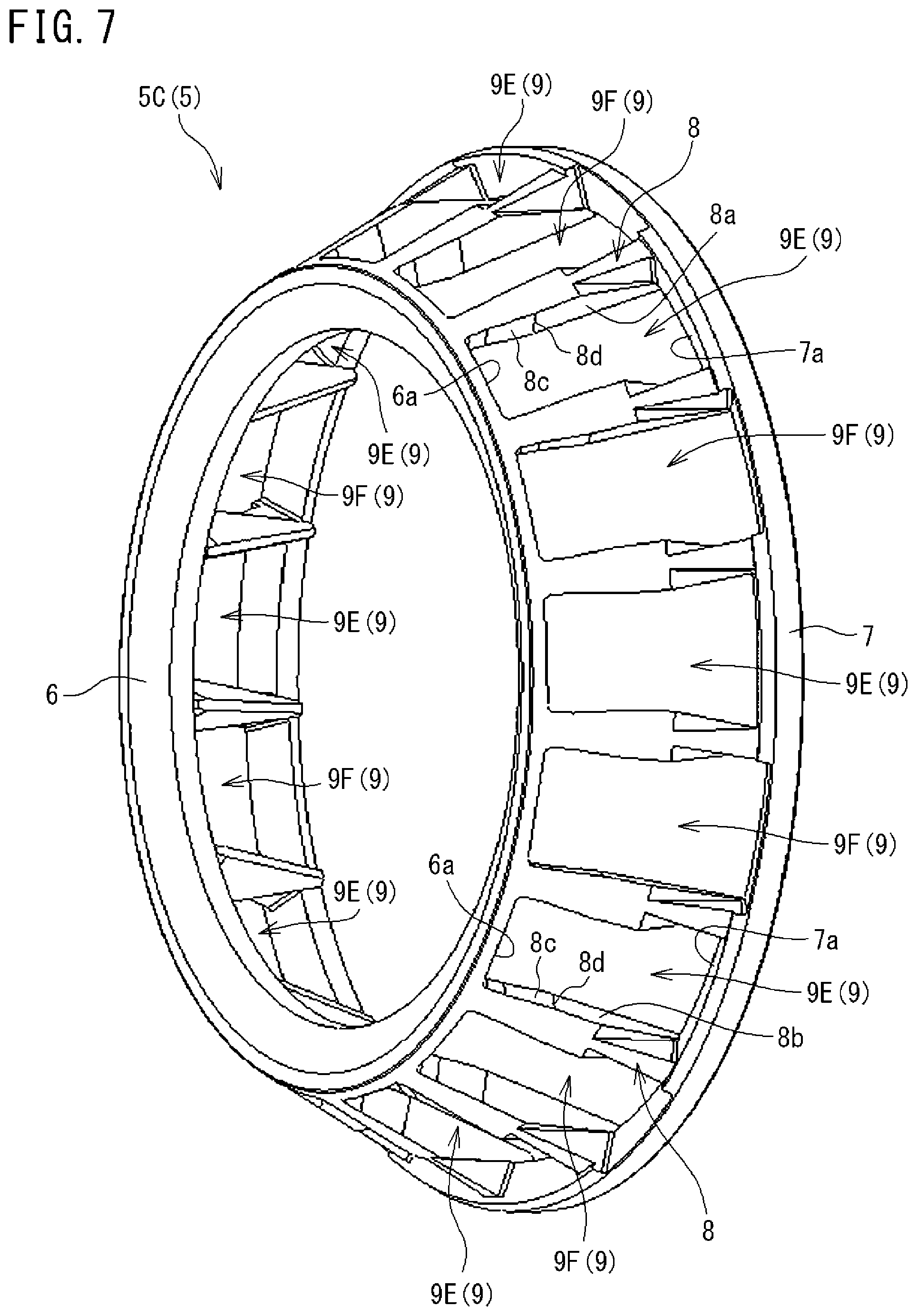 Patent US12305703 Figure 11 – Tapered roller bearing and cage