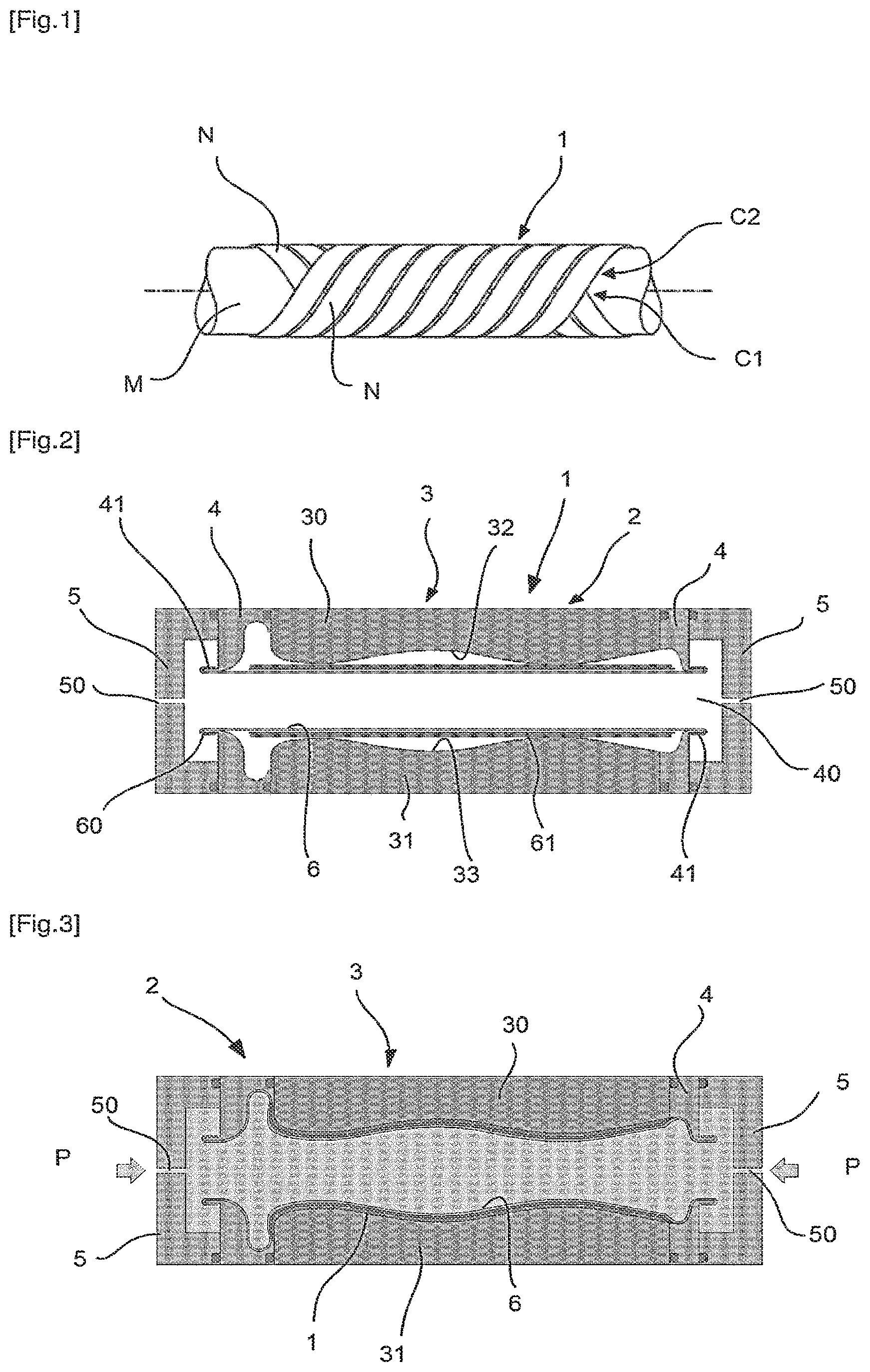 Patent US12305704 Figure 1 – Method for manufacturing by molding elongate and hollow workpieces made from composite material, molding device for implementing the method and workpieces obtained