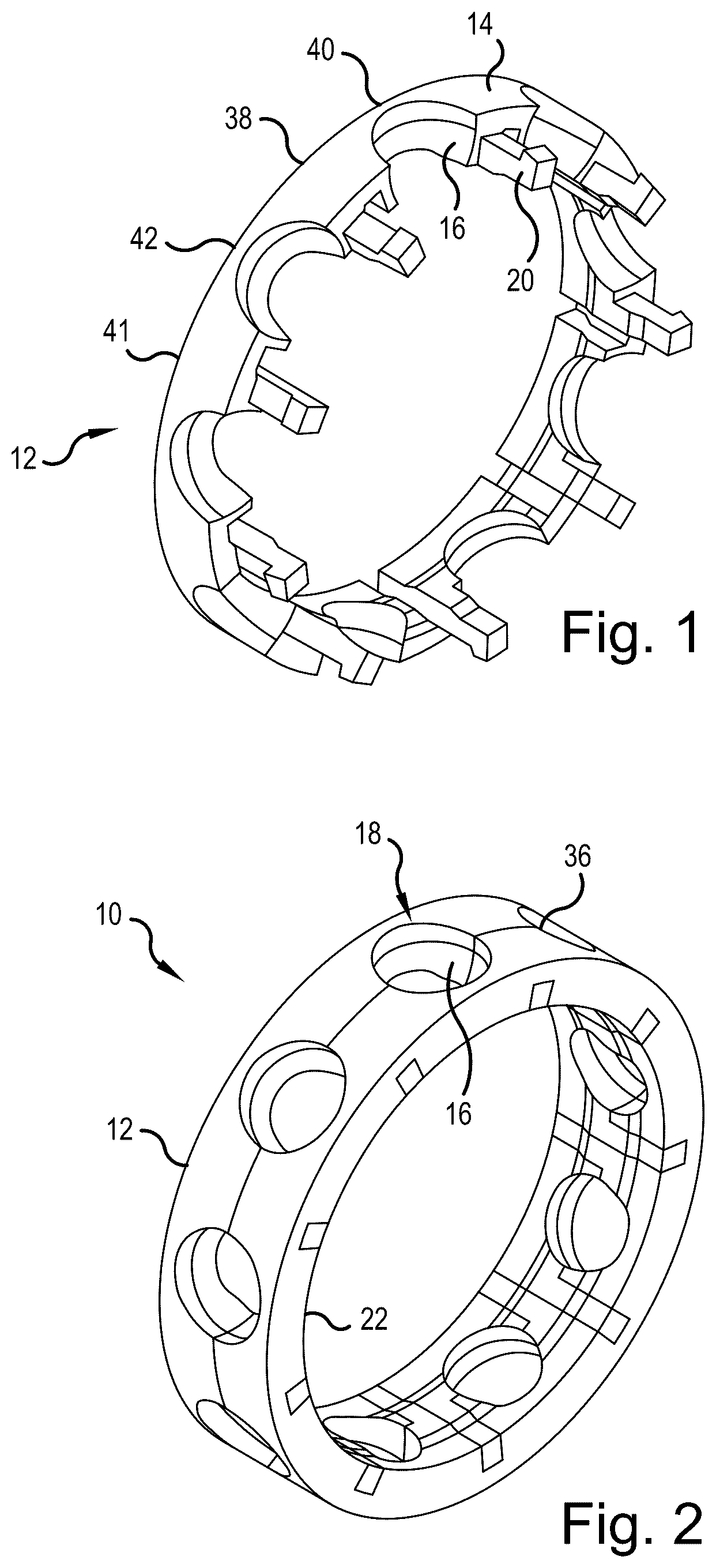 Patent US12305707 Figure 1 – Rolling-element bearing cage, rolling-element bearing, vehicle, and method for assembling a rolling-element bearing cage