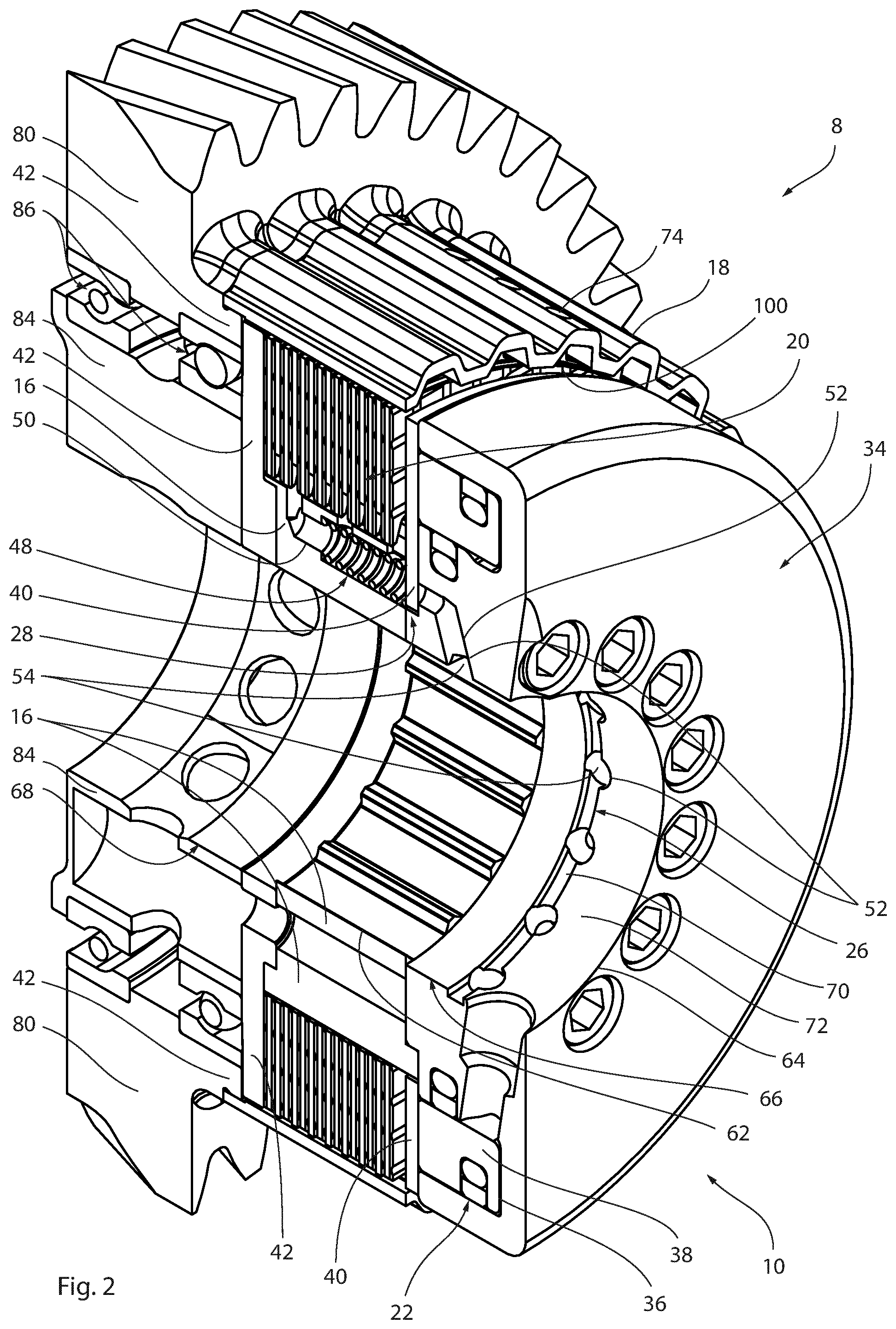Patent US12305715 Figure 2 – Wet clutch valve arrangement