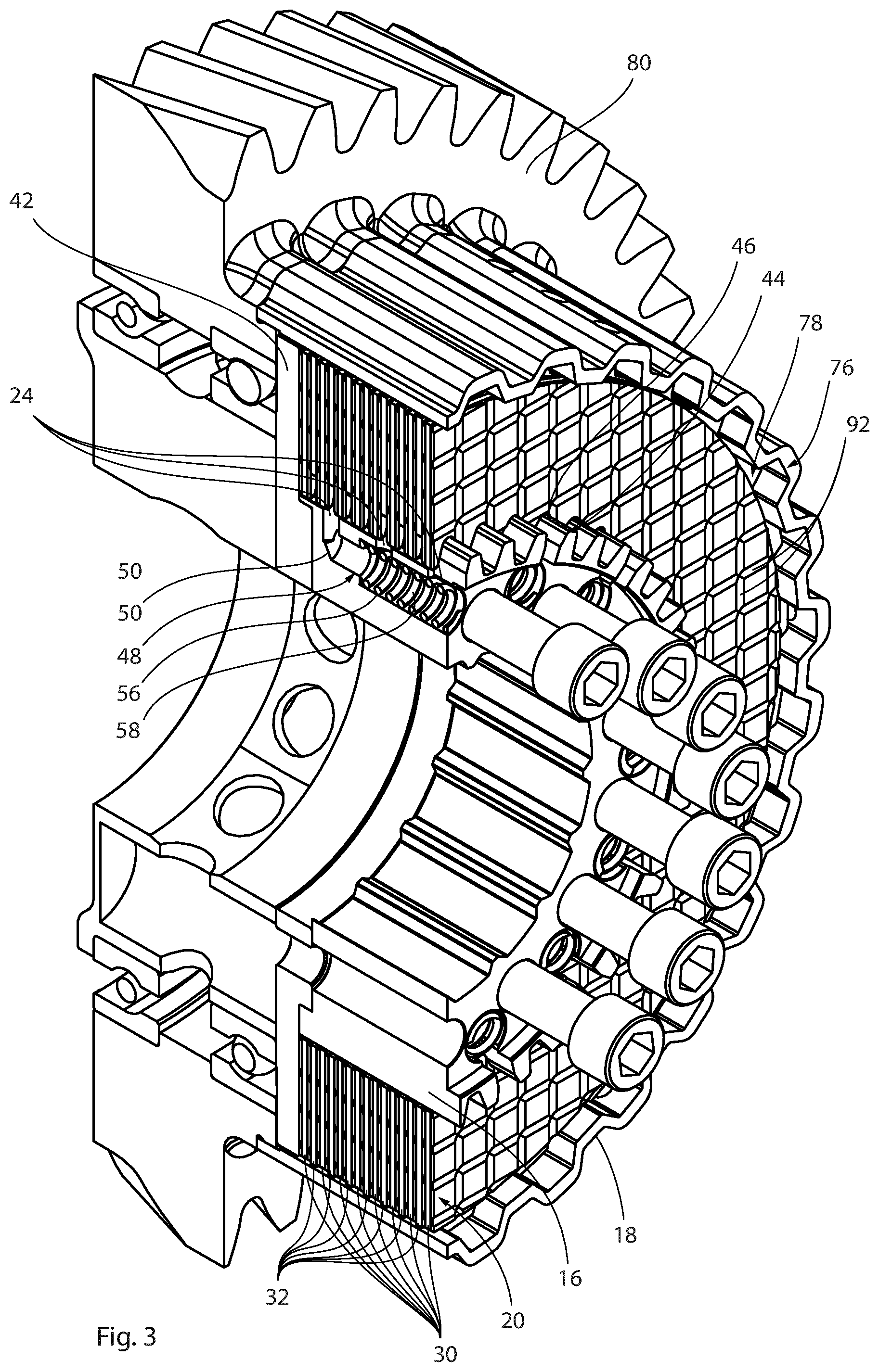 Patent US12305715 Figure 3 – Wet clutch valve arrangement