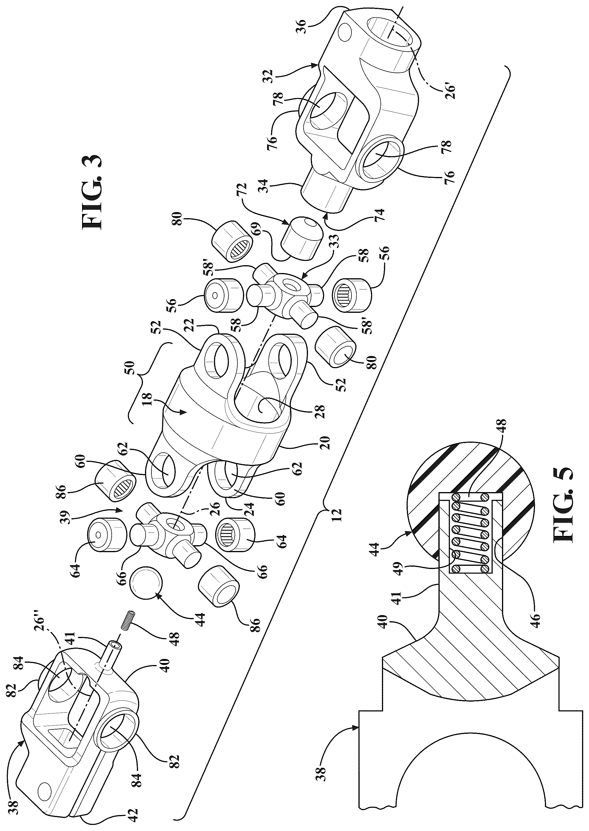 Patent US12305717 Figure 3 – Double cardan constant velocity adjustable joint