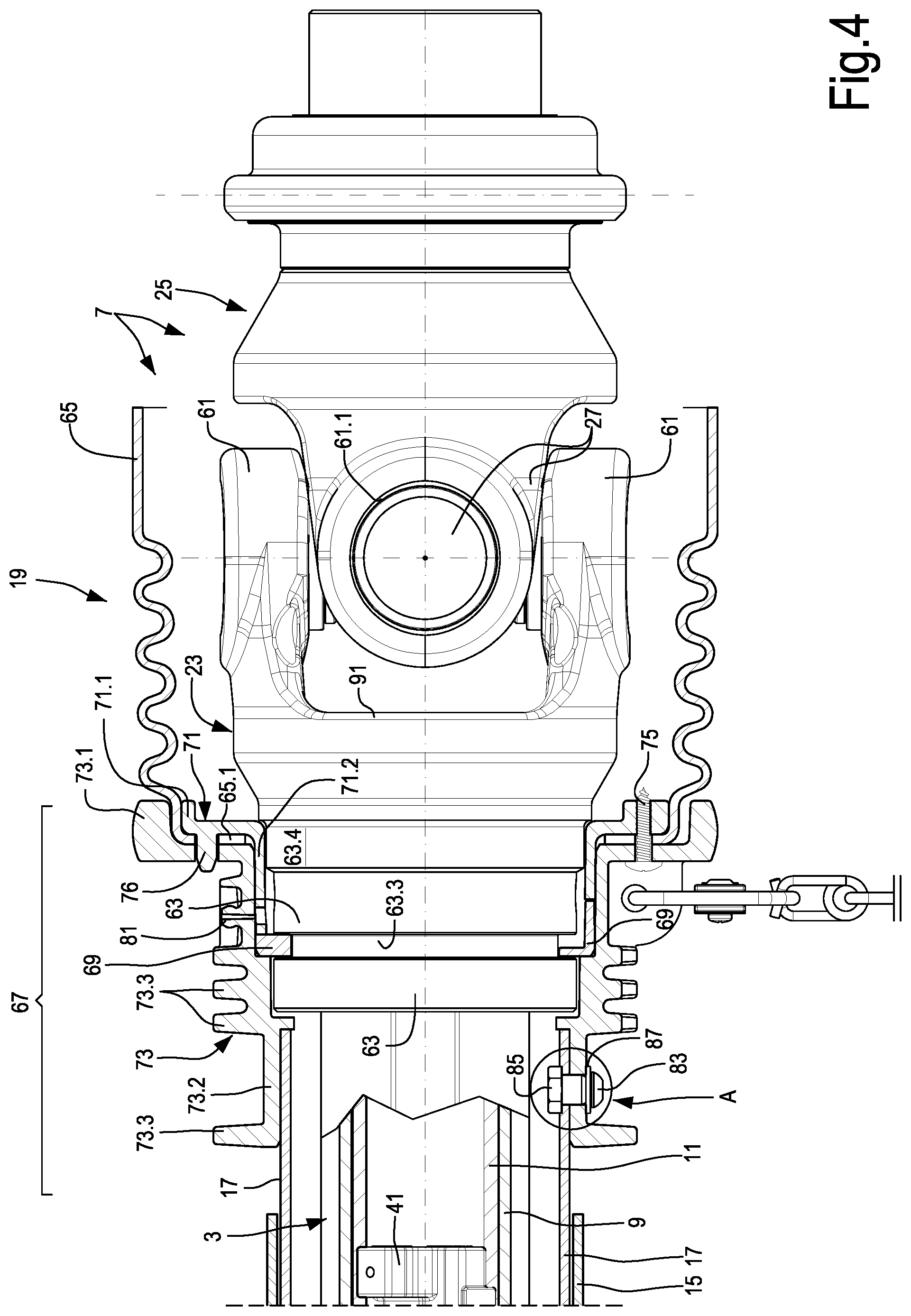 Patent US12305718 Figure 3 – Universal joint with improved stiffness