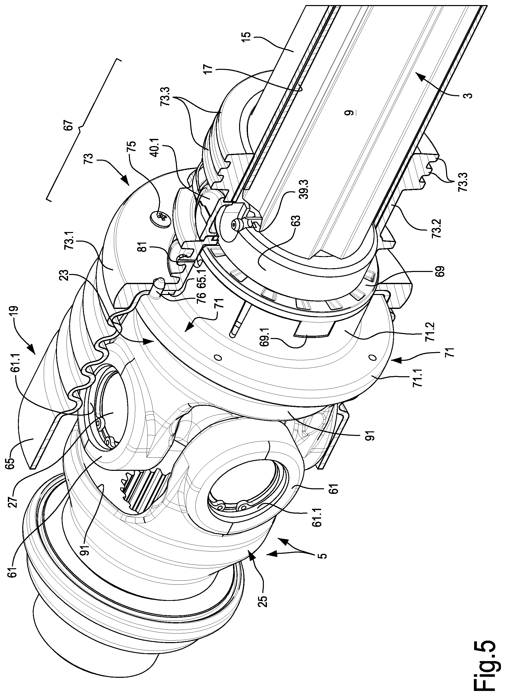 Patent US12305718 Figure 5 – Universal joint with improved stiffness