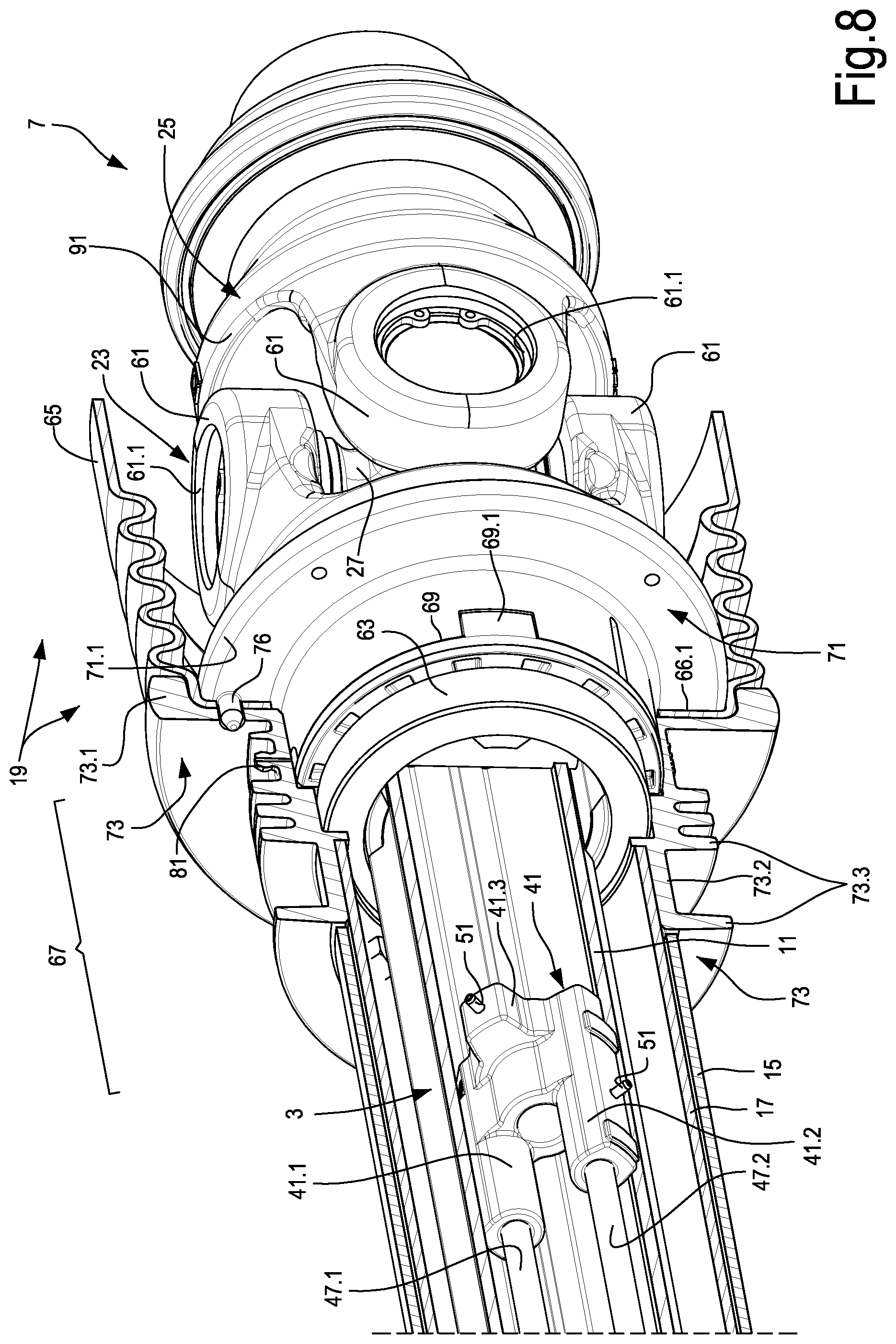 Patent US12305718 Figure 8 – Universal joint with improved stiffness
