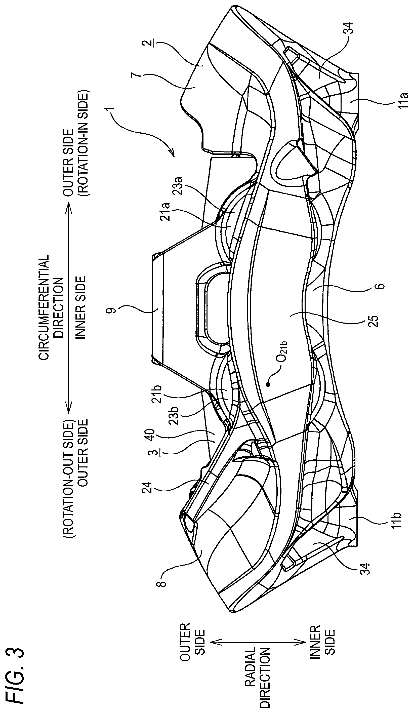 Patent US12305723 Figure 3 – Caliper for opposed piston type disc brake