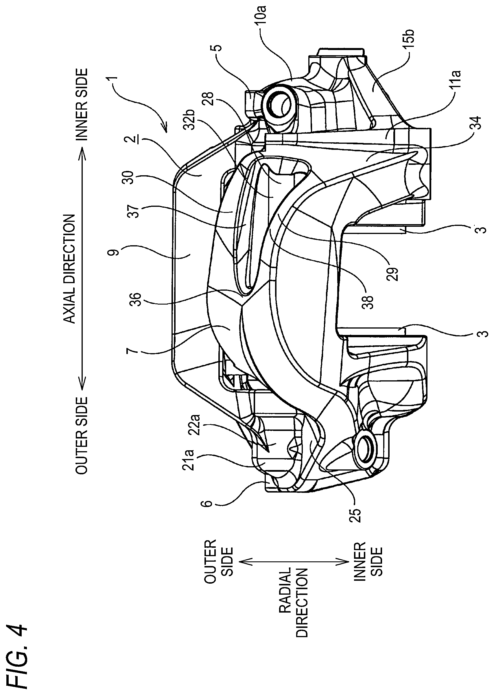 Patent US12305723 Figure 4 – Caliper for opposed piston type disc brake