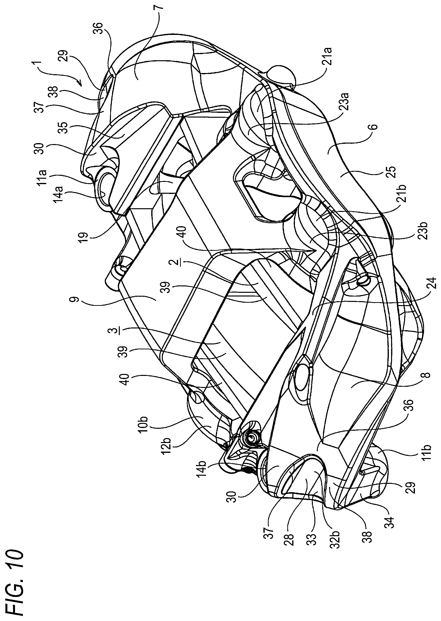 Patent US12305723 Figure 10 – Caliper for opposed piston type disc brake