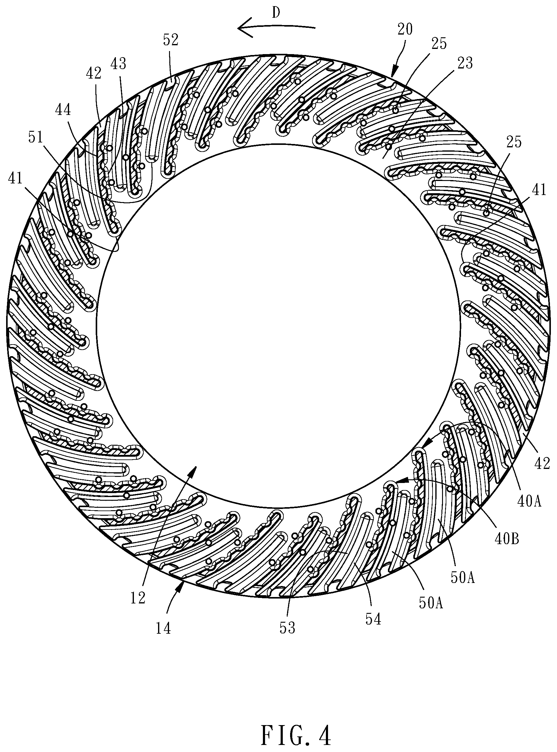Patent US12305727 Figure 4 – Ventilated brake disc