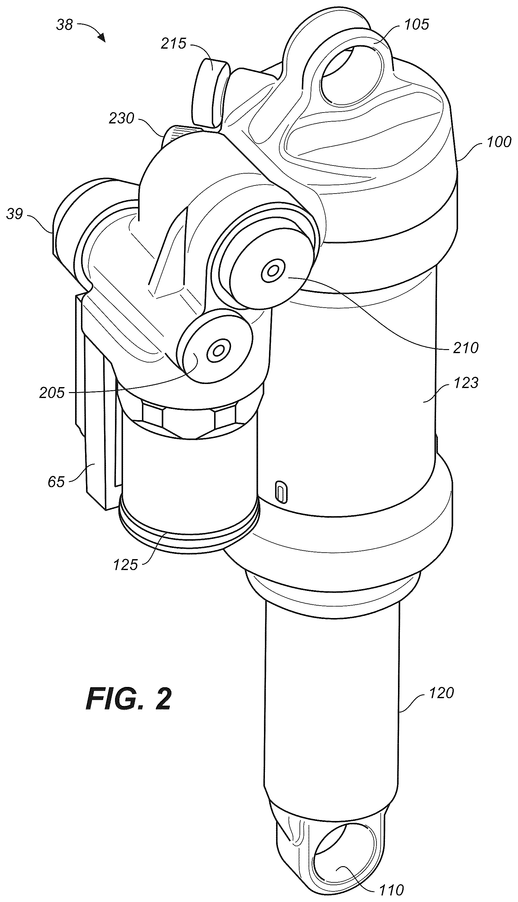Patent US12305733 Figure 3 – Adjustable shock assembly