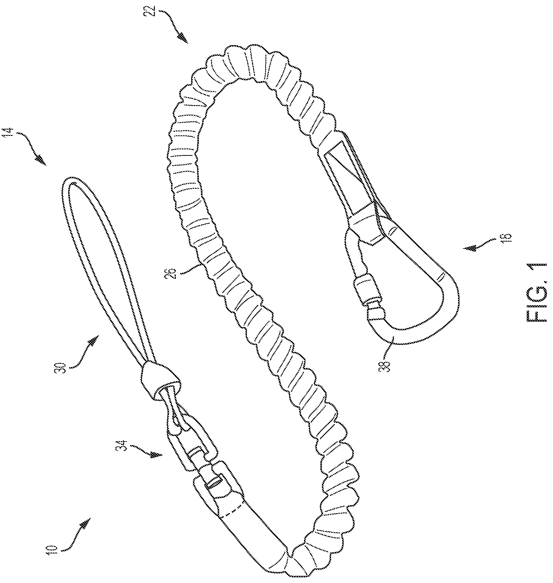 Patent US12305734 Figure 1 – Lanyard for a tool