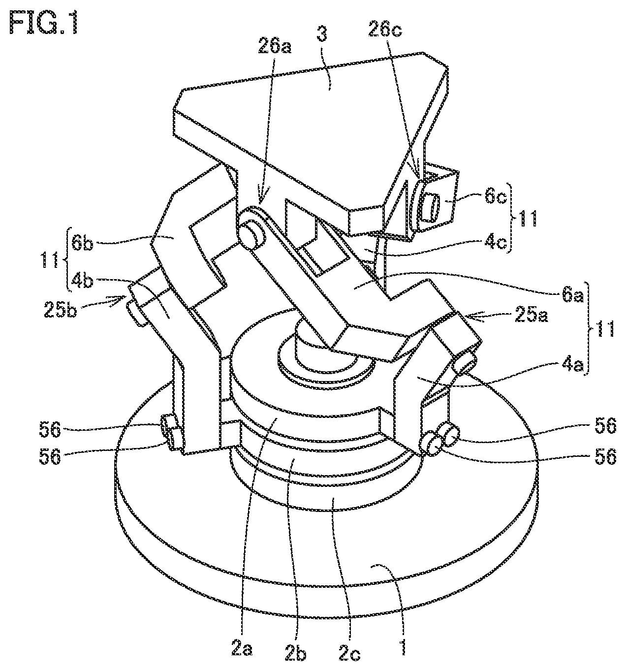 Patent US12305736 Figure 1 – Parallel link mechanism and link actuation device