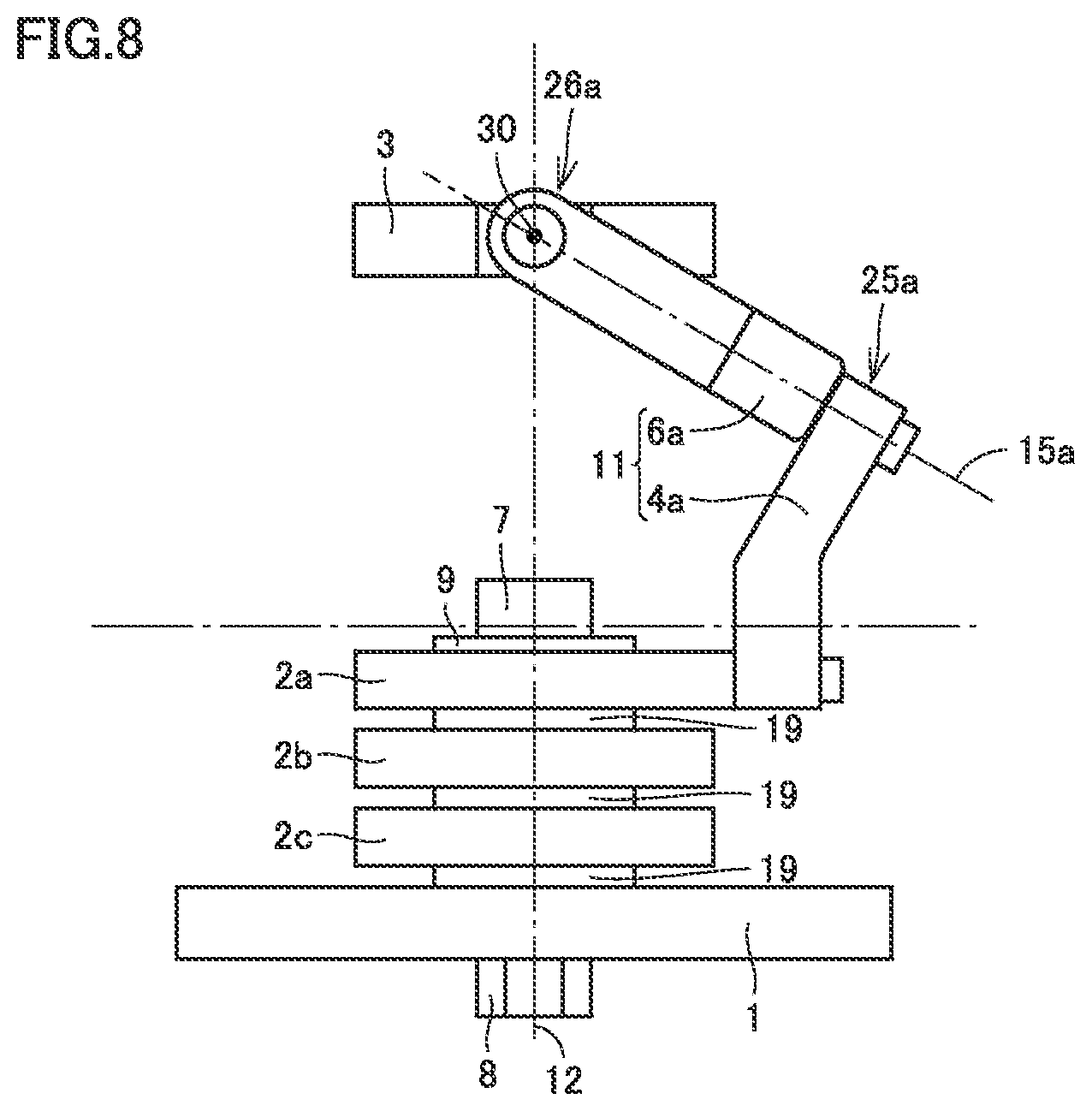 Patent US12305736 Figure 5 – Parallel link mechanism and link actuation device