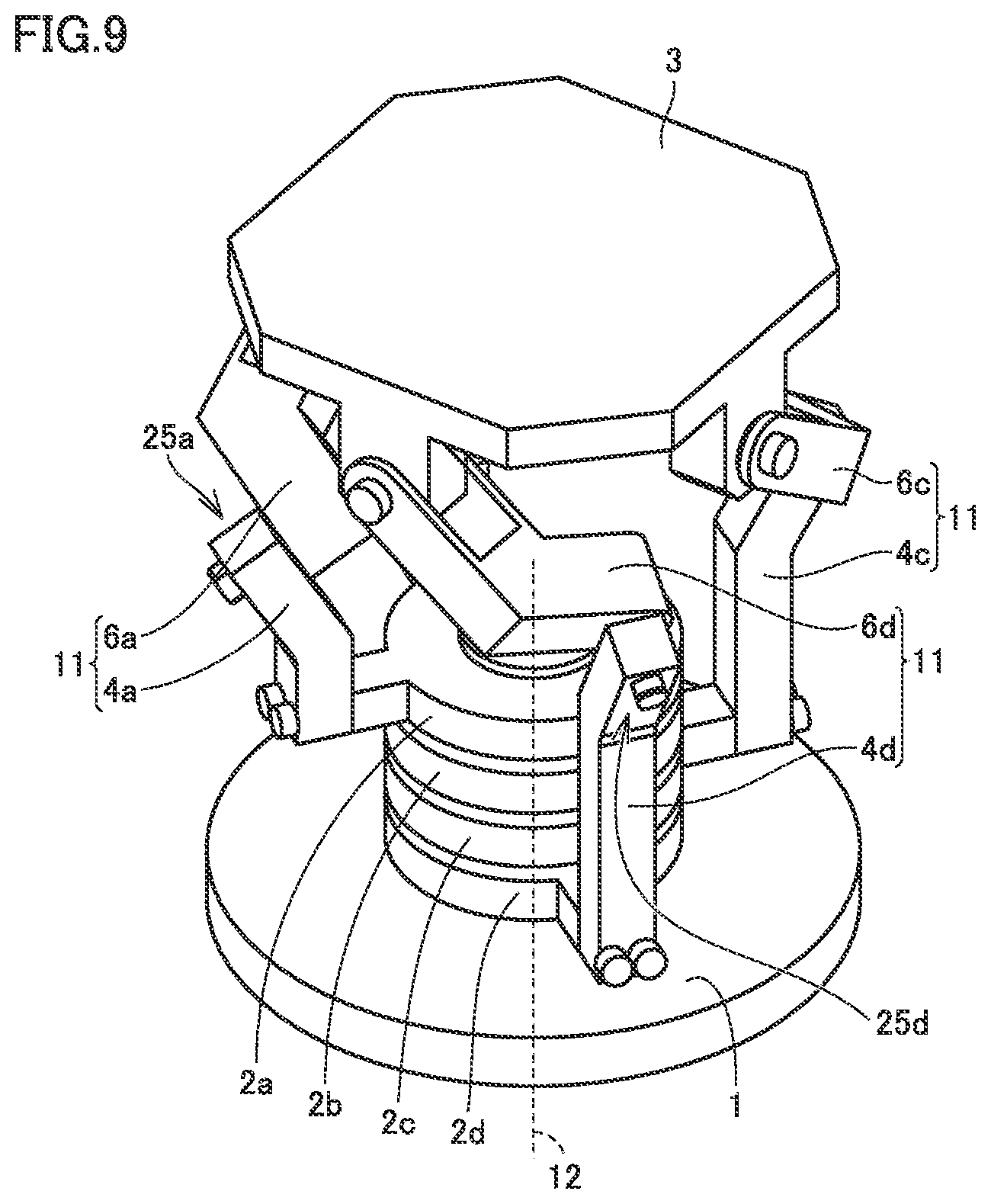 Patent US12305736 Figure 6 – Parallel link mechanism and link actuation device