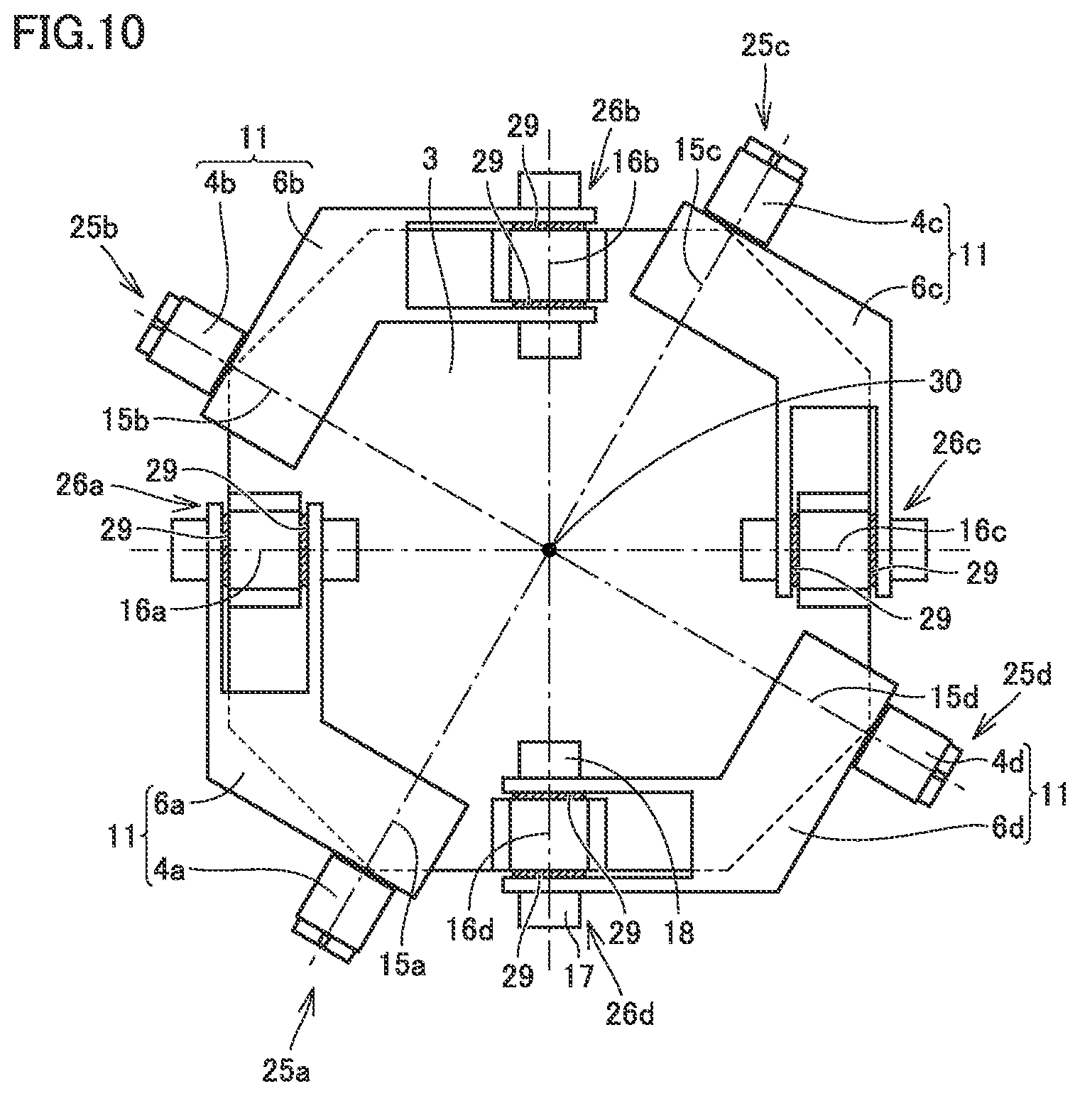 Patent US12305736 Figure 7 – Parallel link mechanism and link actuation device