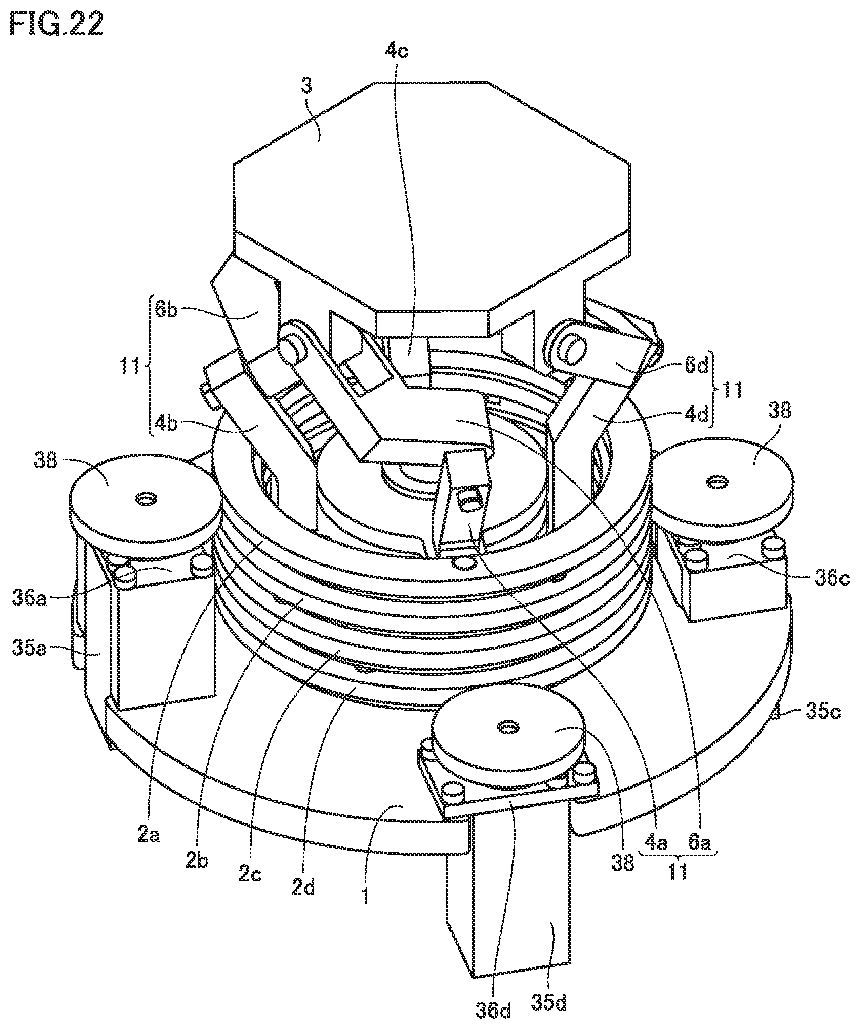 Patent US12305736 Figure 17 – Parallel link mechanism and link actuation device