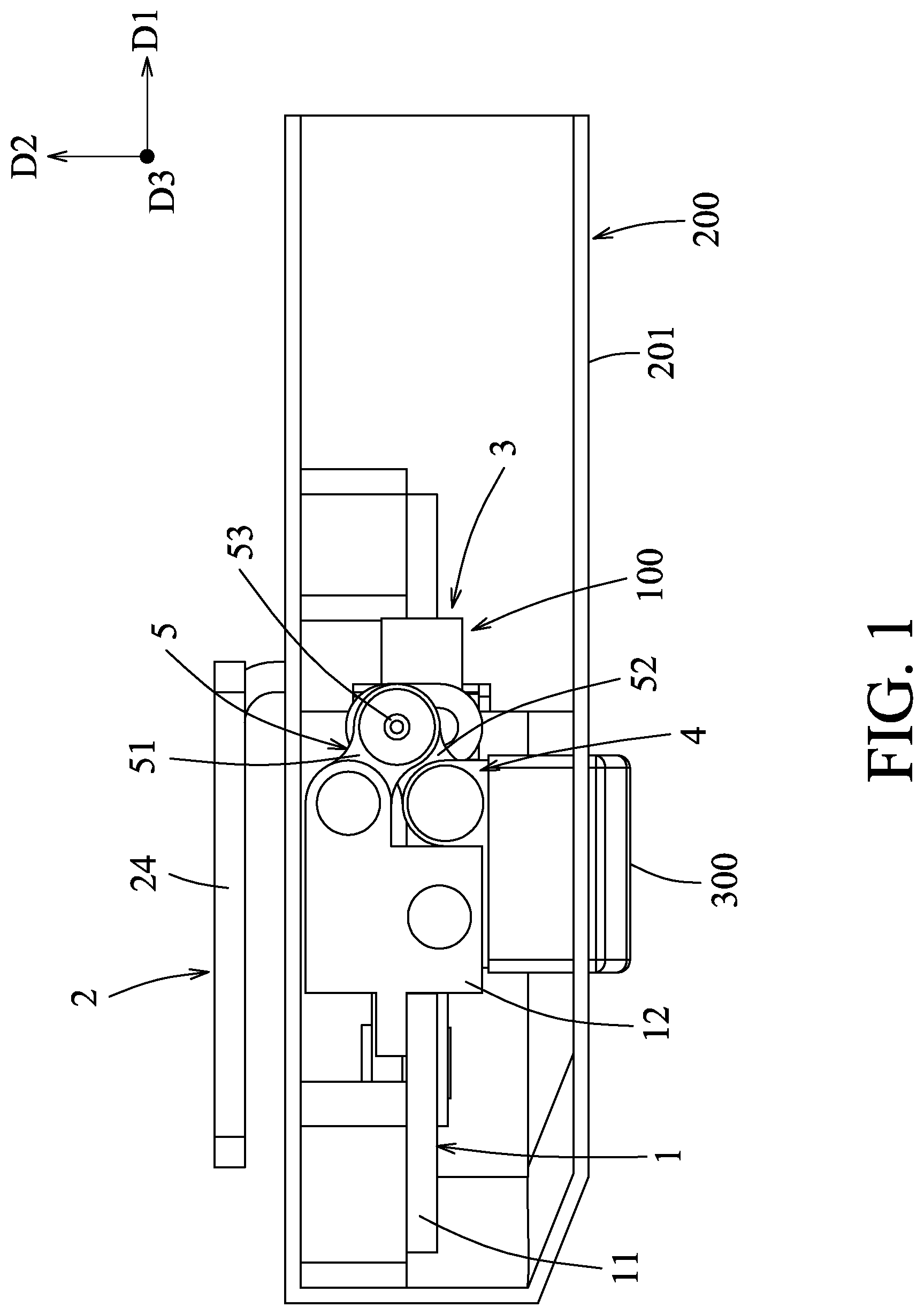 Patent US12305739 Figure 1 – Rotating shaft device
