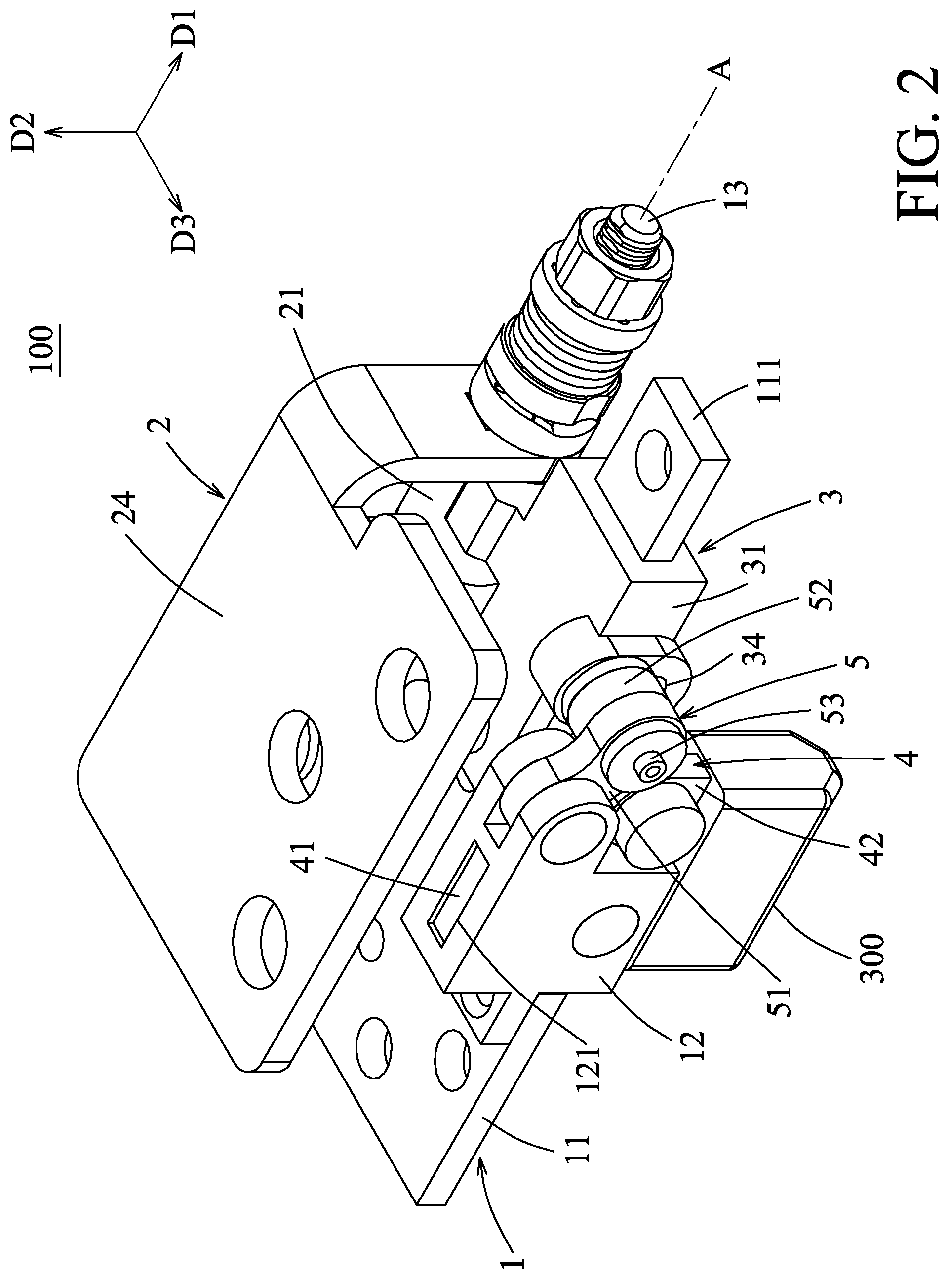 Patent US12305739 Figure 2 – Rotating shaft device