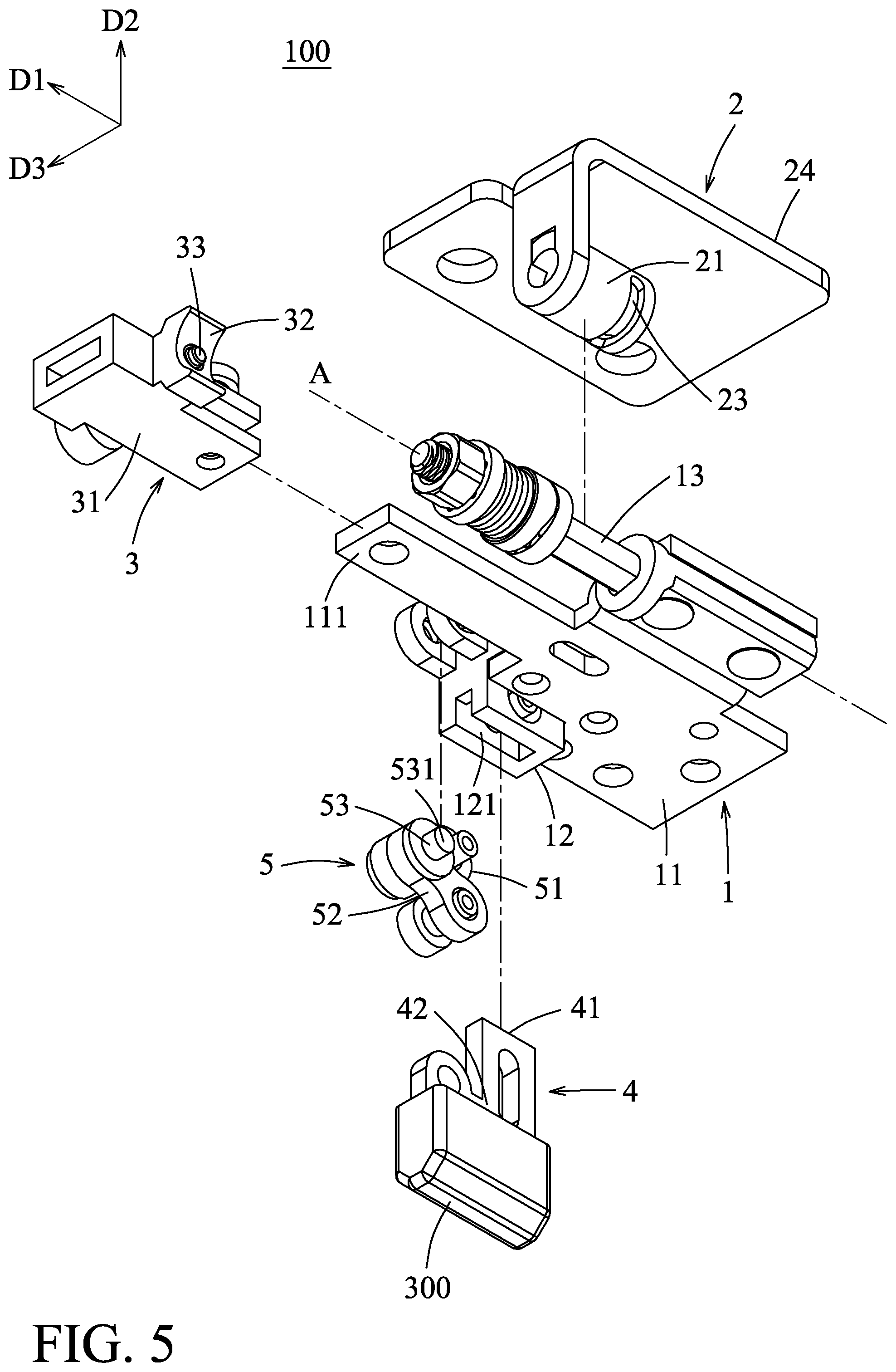 Patent US12305739 Figure 5 – Rotating shaft device
