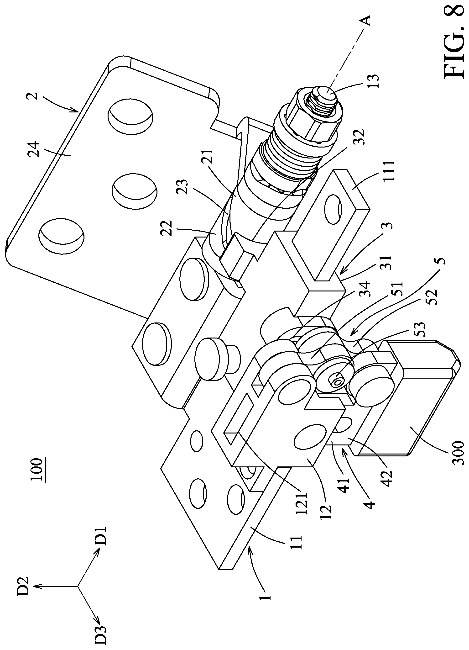 Patent US12305739 Figure 8 – Rotating shaft device