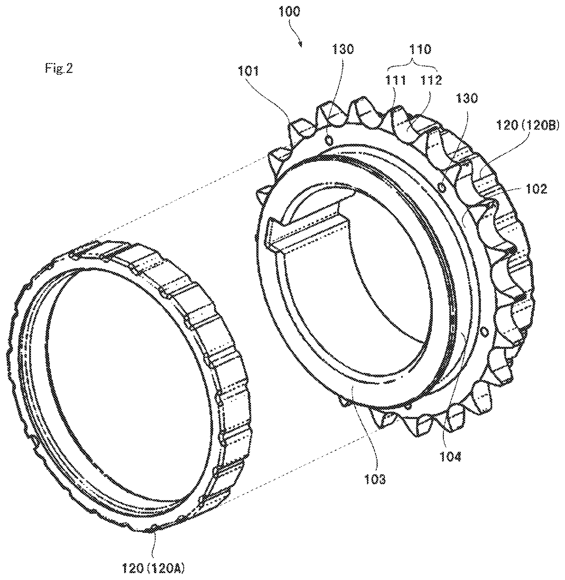 Patent US12305741 Figure 2 – Sprocket