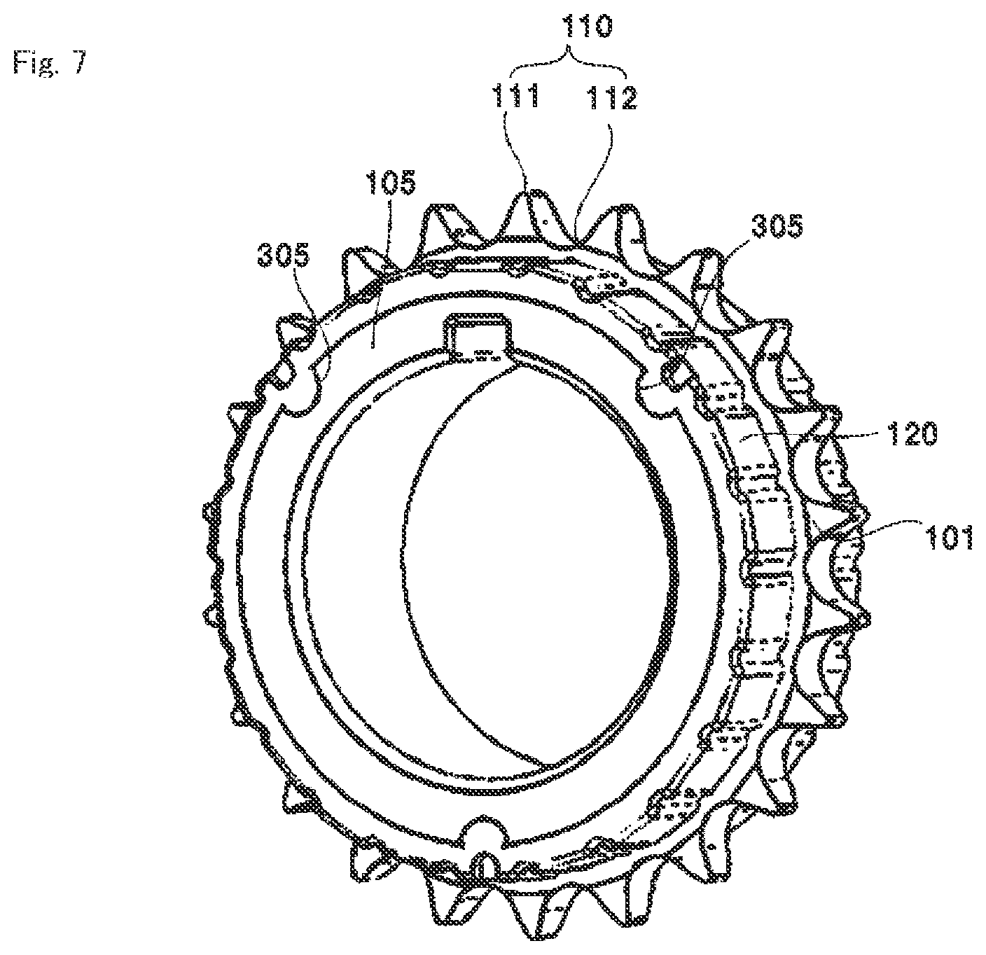 Patent US12305741 Figure 7 – Sprocket