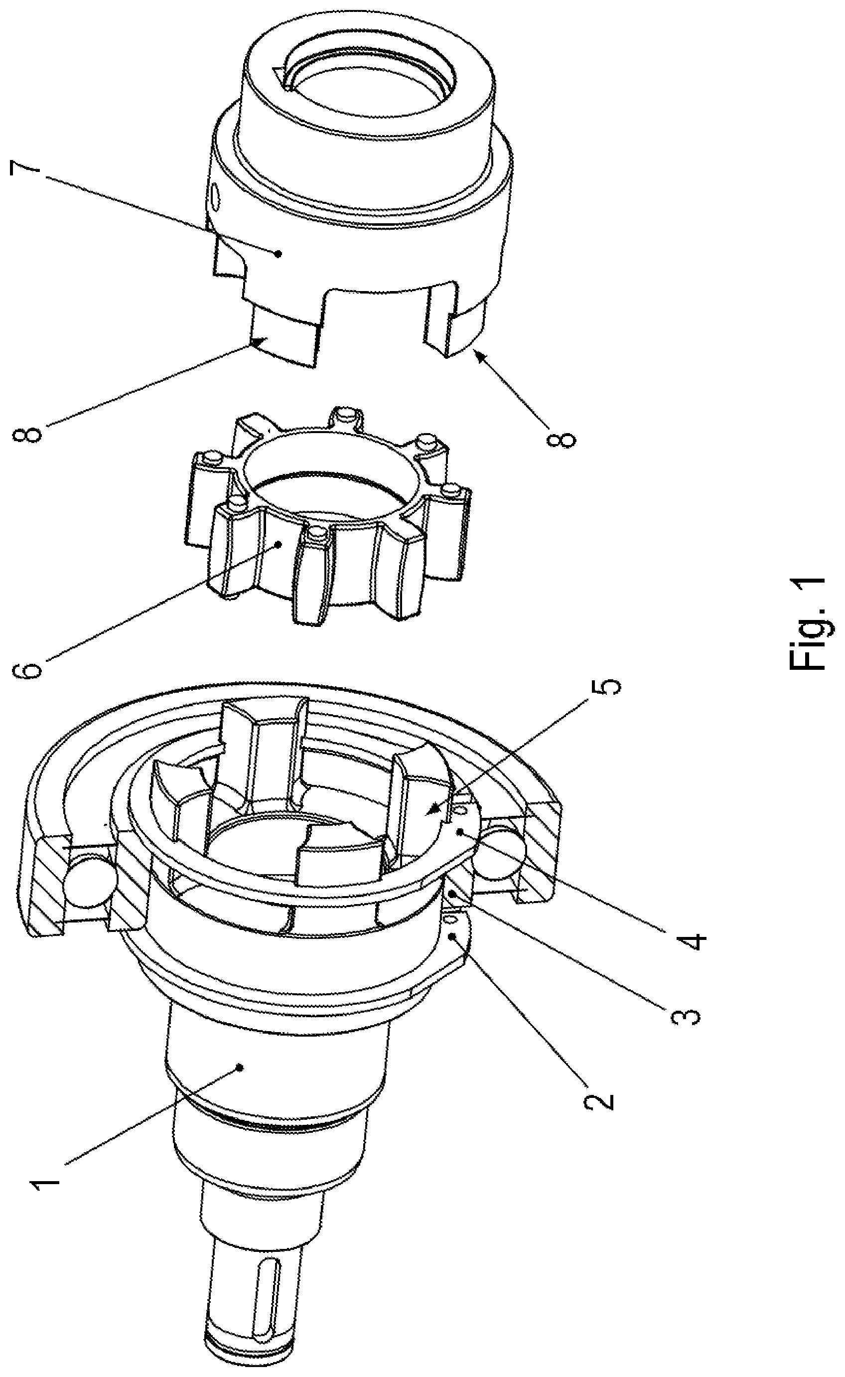 Patent US12305744 Figure 1 – Adapter series for geared motors, and method for producing an adapter