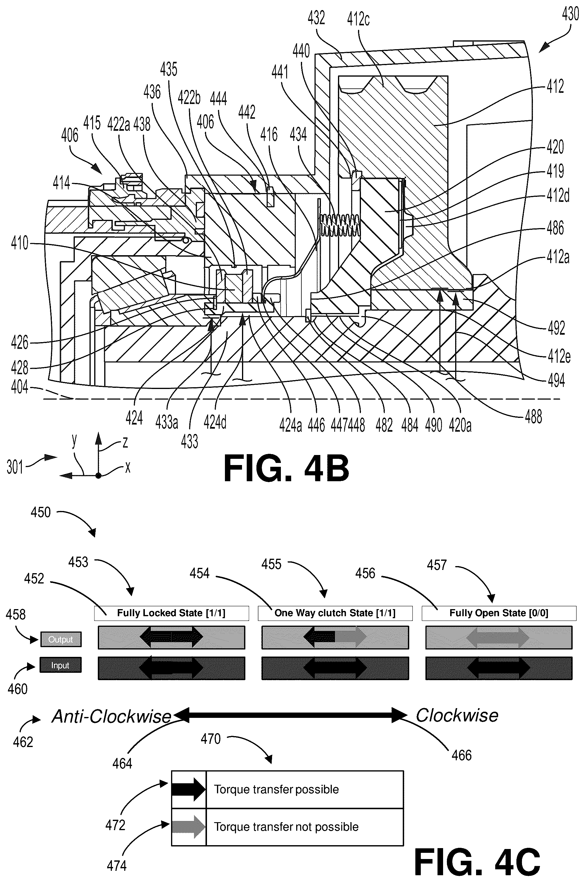 Patent US12305748 Figure 5 – Two speed automatic transmission with a friction and dynamically controllable one way clutch for power shifting in an electric vehicle
