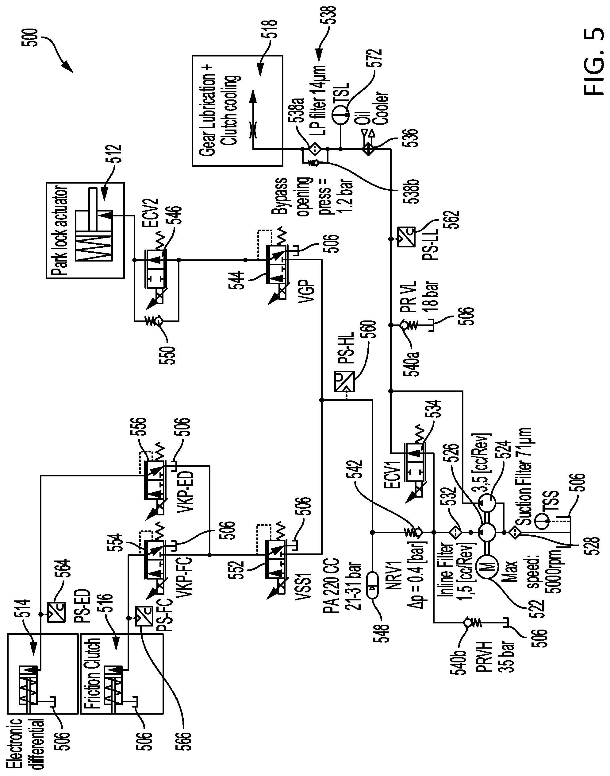 Patent US12305748 Figure 6 – Two speed automatic transmission with a friction and dynamically controllable one way clutch for power shifting in an electric vehicle