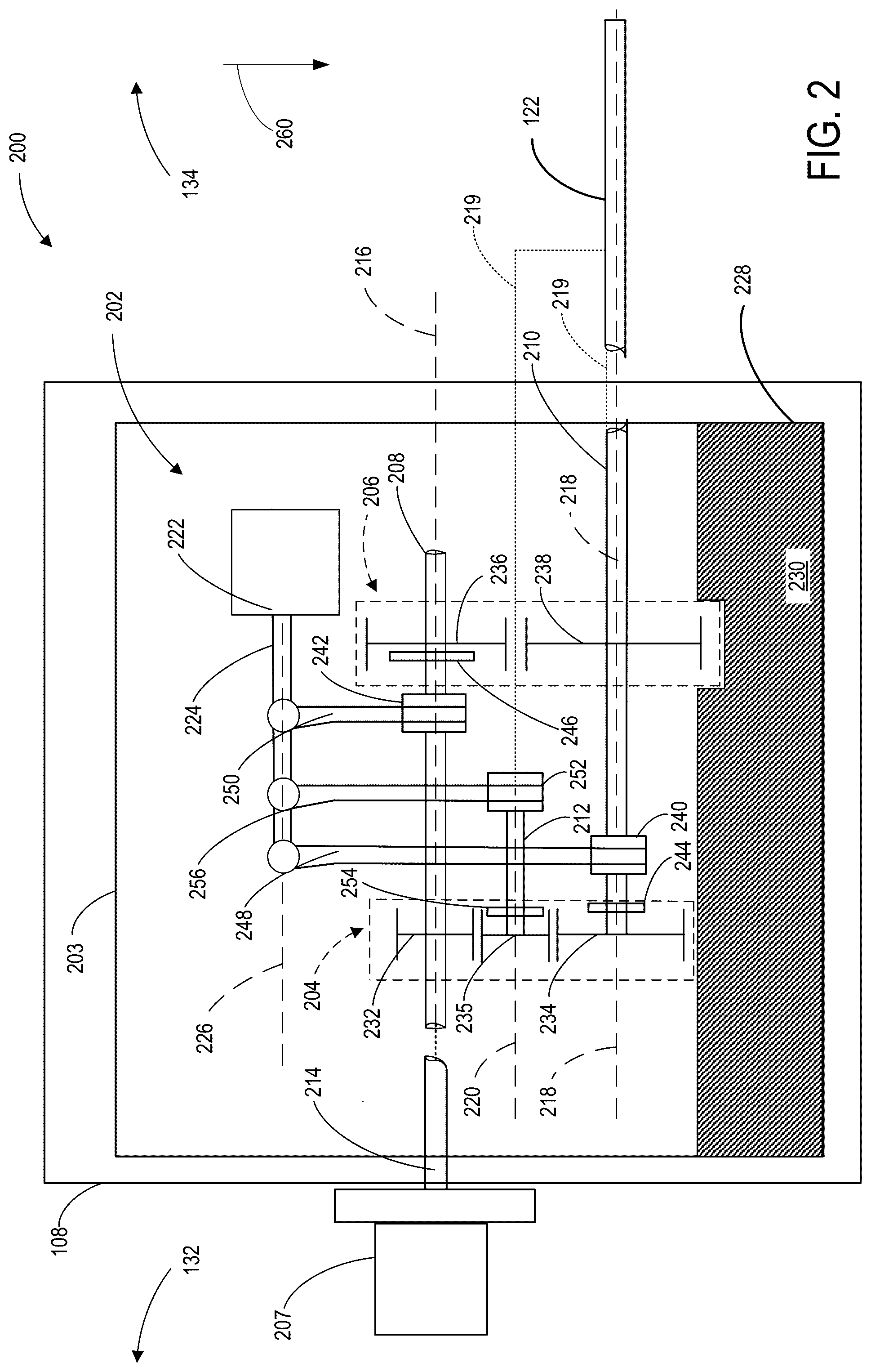 Patent US12305749 Figure 2 – Automatic backlash-compensation for a dog clutch in an electrified transmission