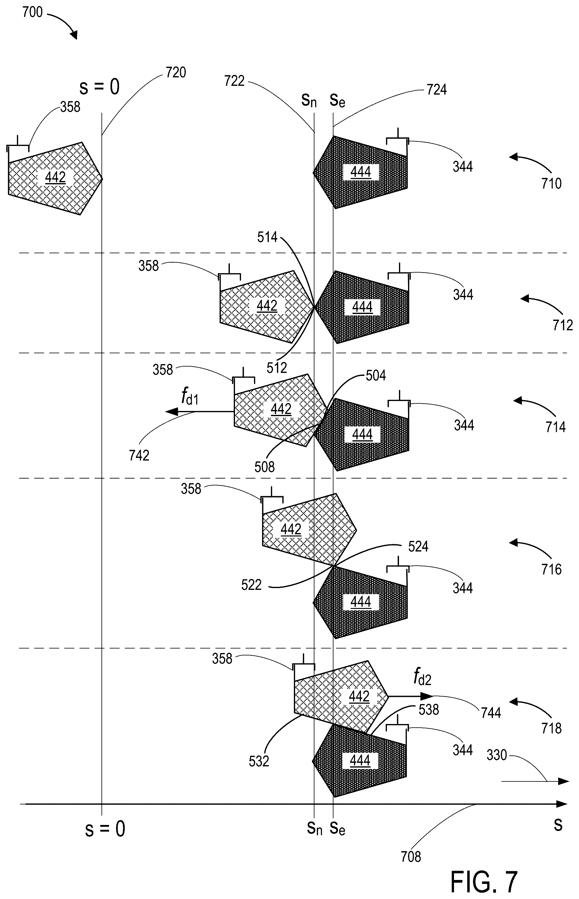 Patent US12305749 Figure 7 – Automatic backlash-compensation for a dog clutch in an electrified transmission