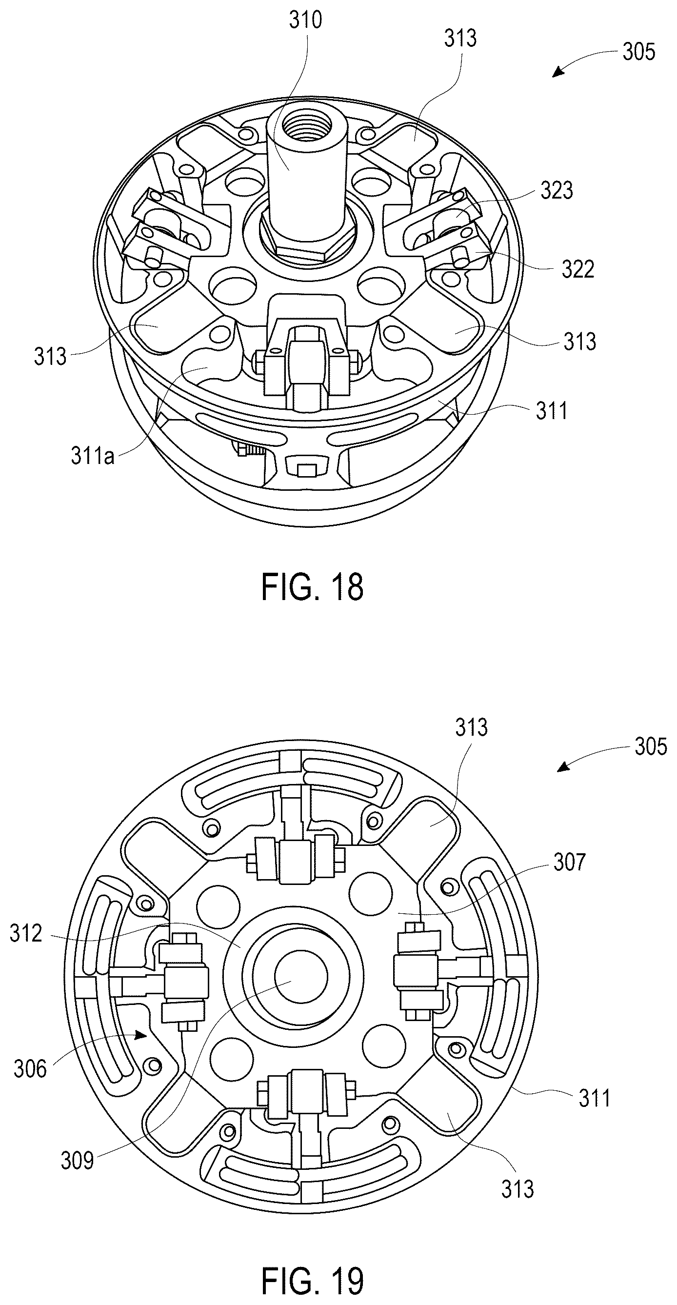 Patent US12305754 Figure 9 – CVT spider clutch with roller system