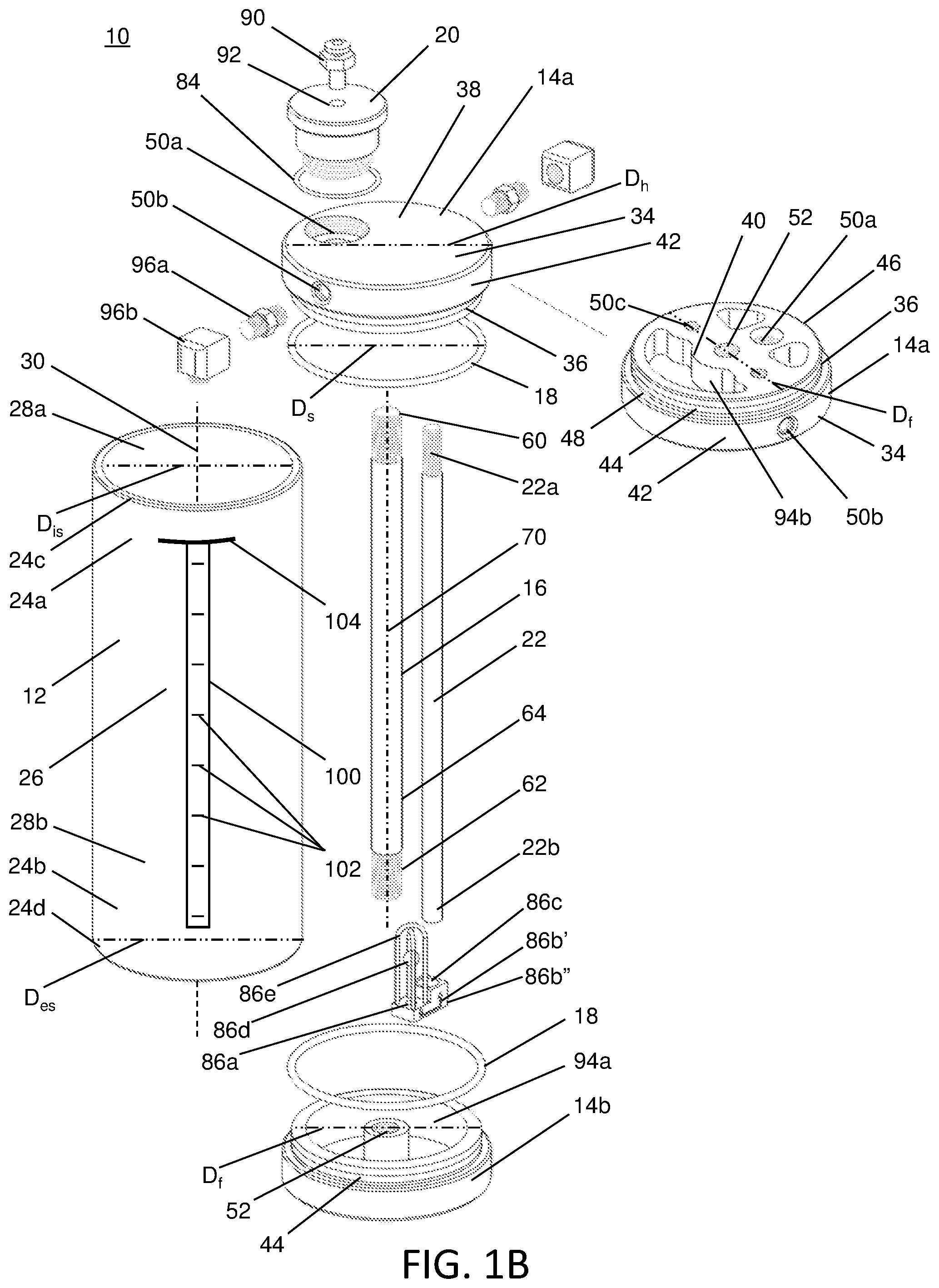 Patent US12305755 Figure 2 – Float valve assembly for fluid container