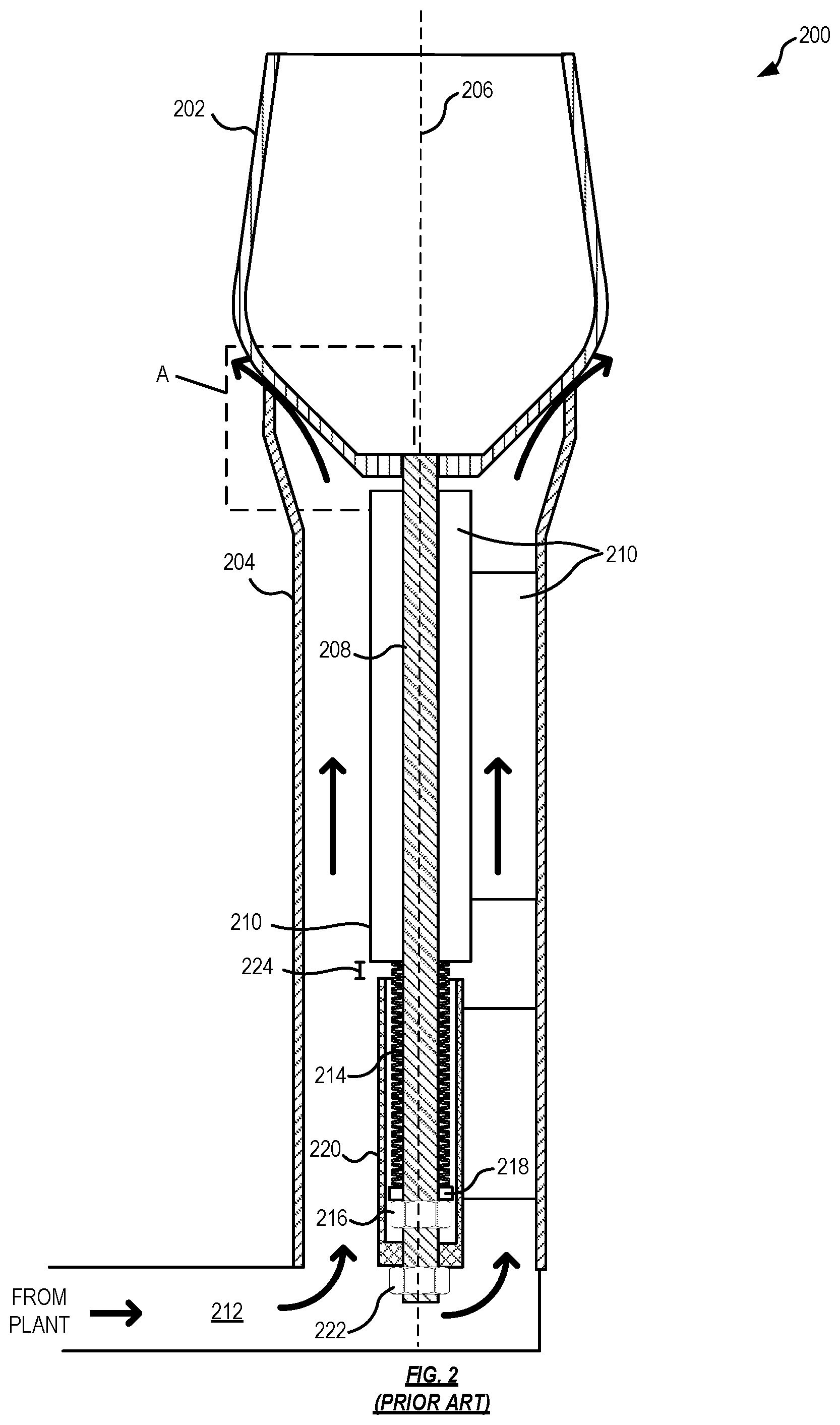 Patent US12305757 Figure 2 – Flare tip having reduced gas leakage