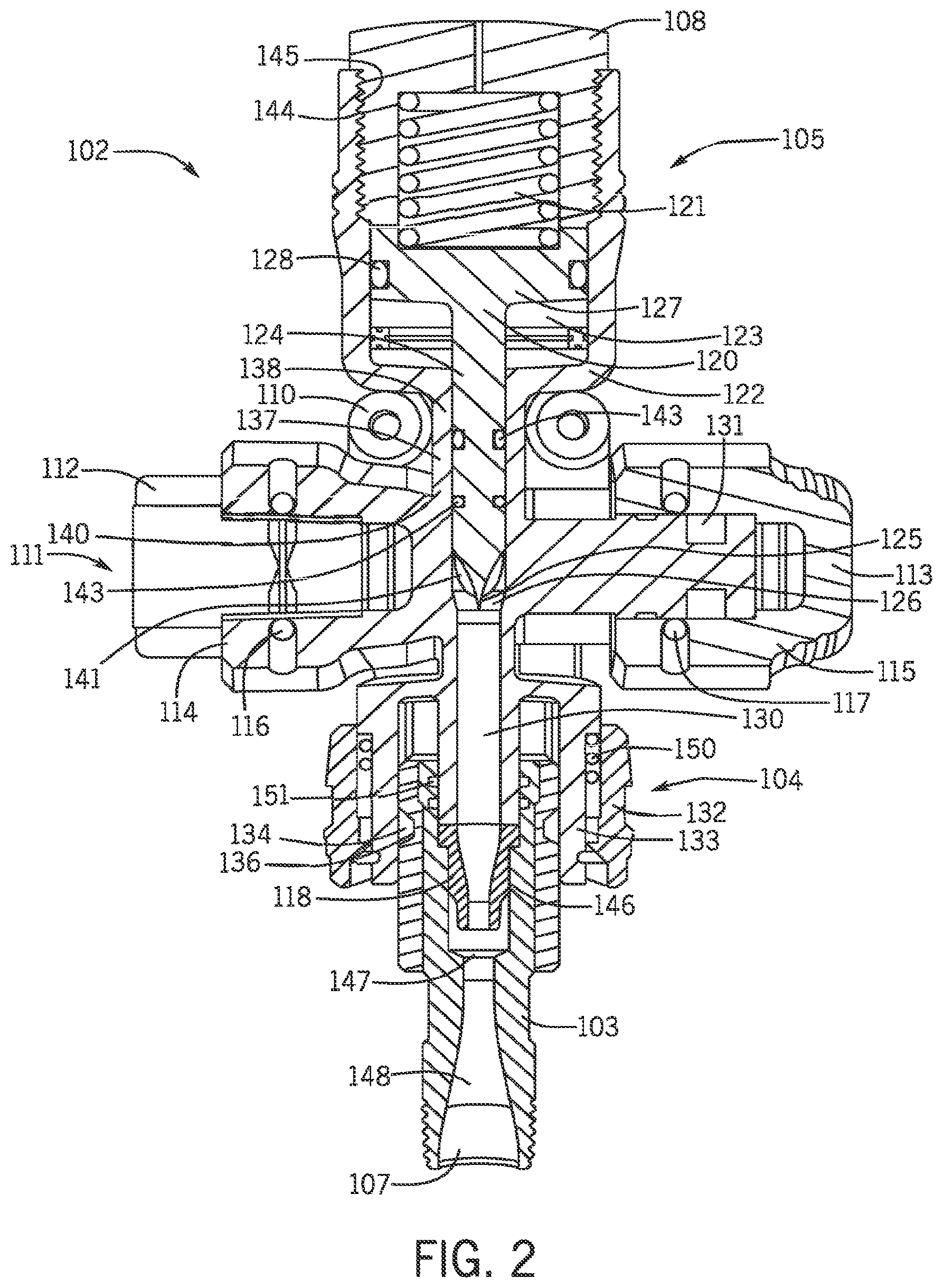 Patent US12305767 Figure 2 – Manifold with integrated valve