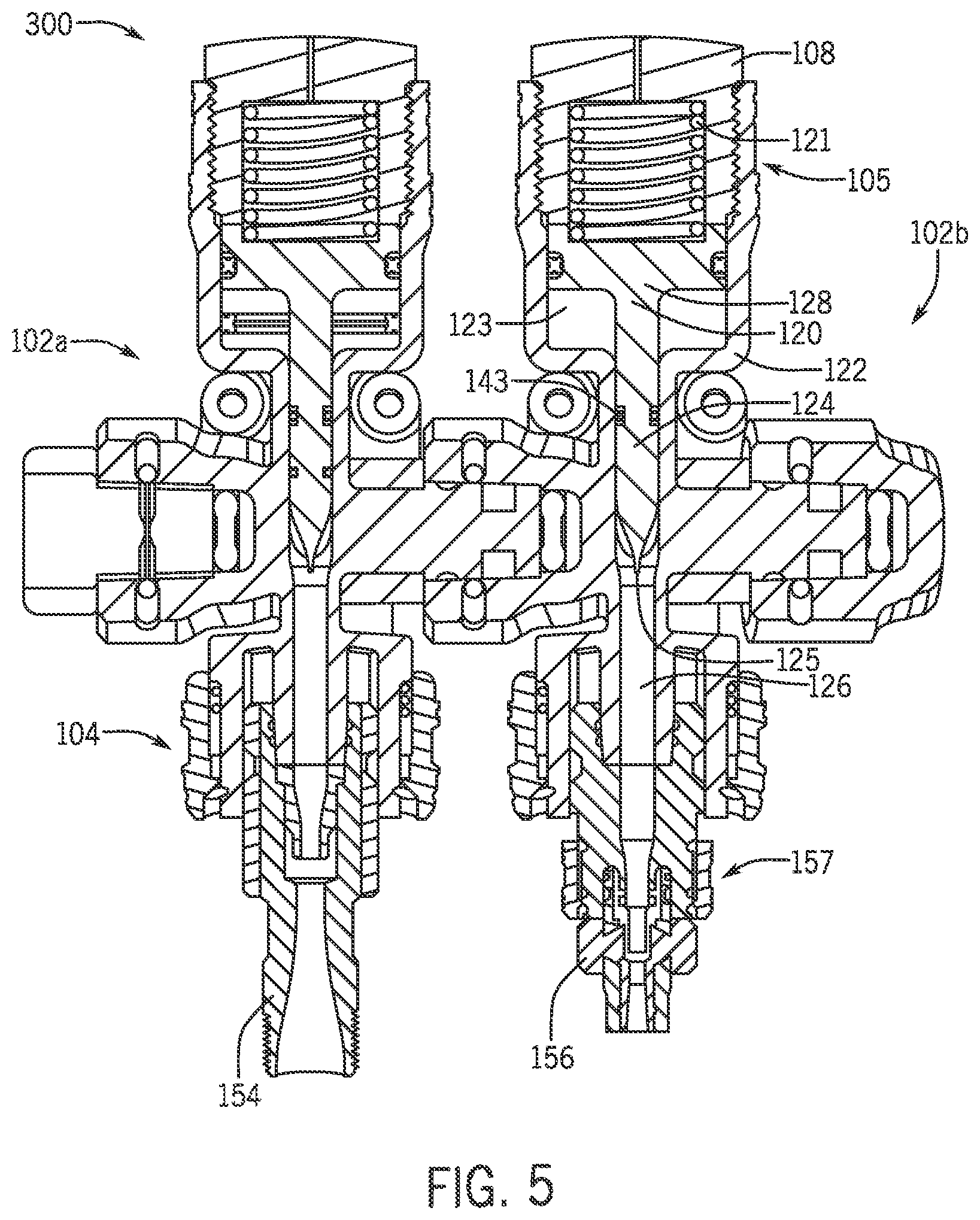 Patent US12305767 Figure 5 – Manifold with integrated valve