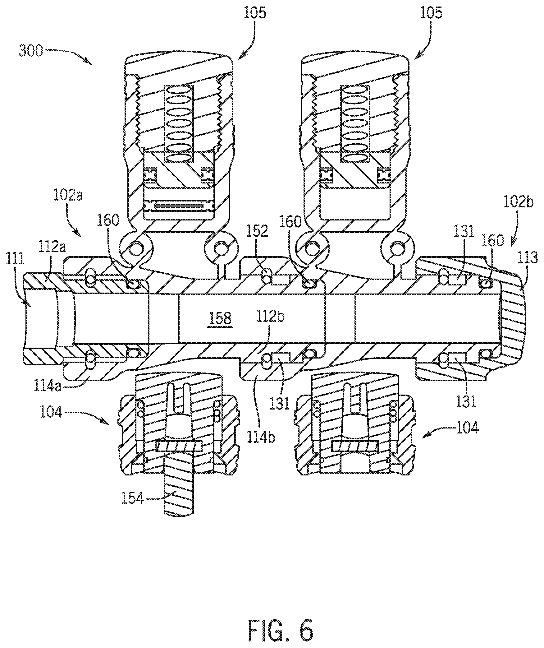 Patent US12305767 Figure 6 – Manifold with integrated valve
