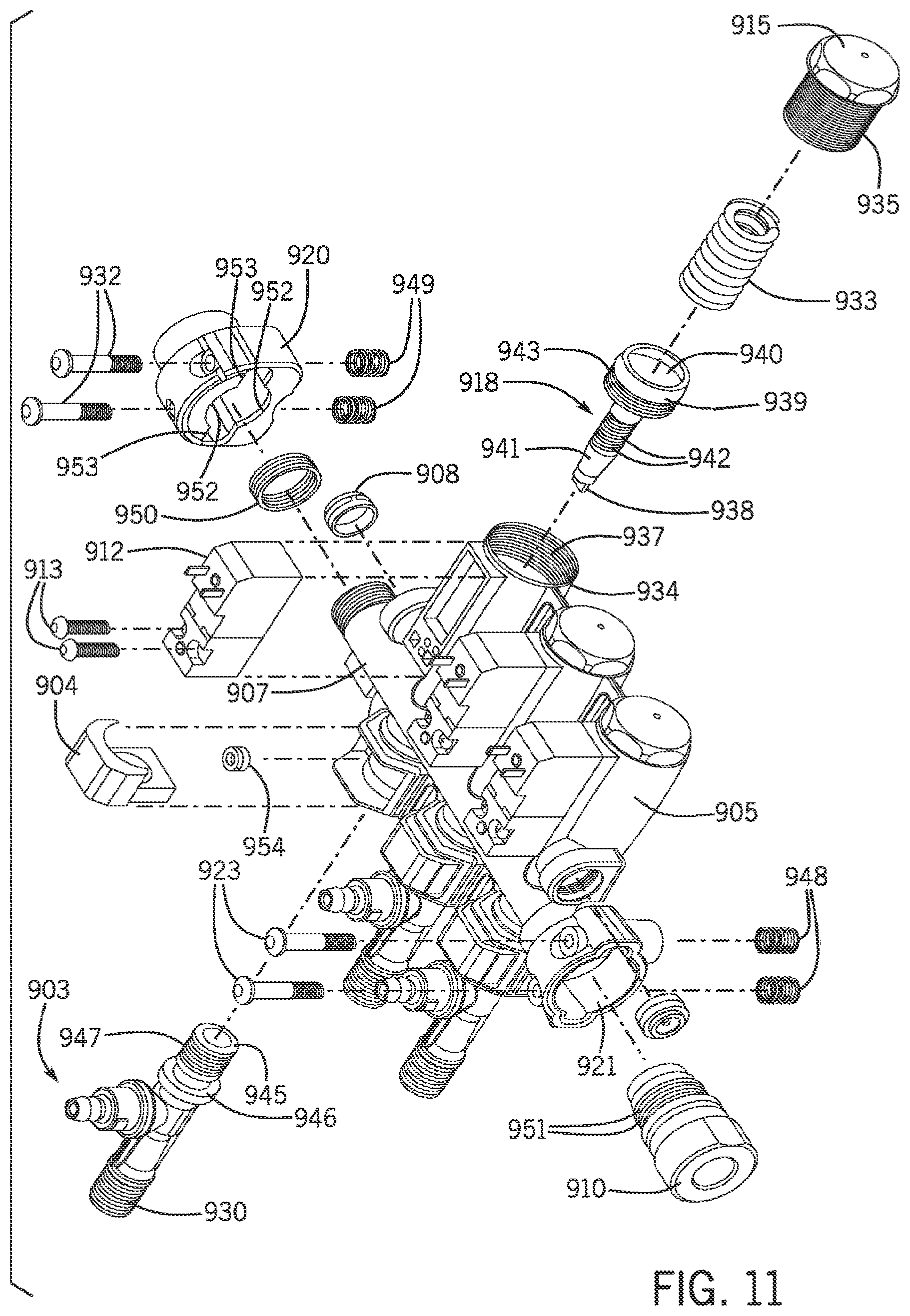 Patent US12305767 Figure 11 – Manifold with integrated valve