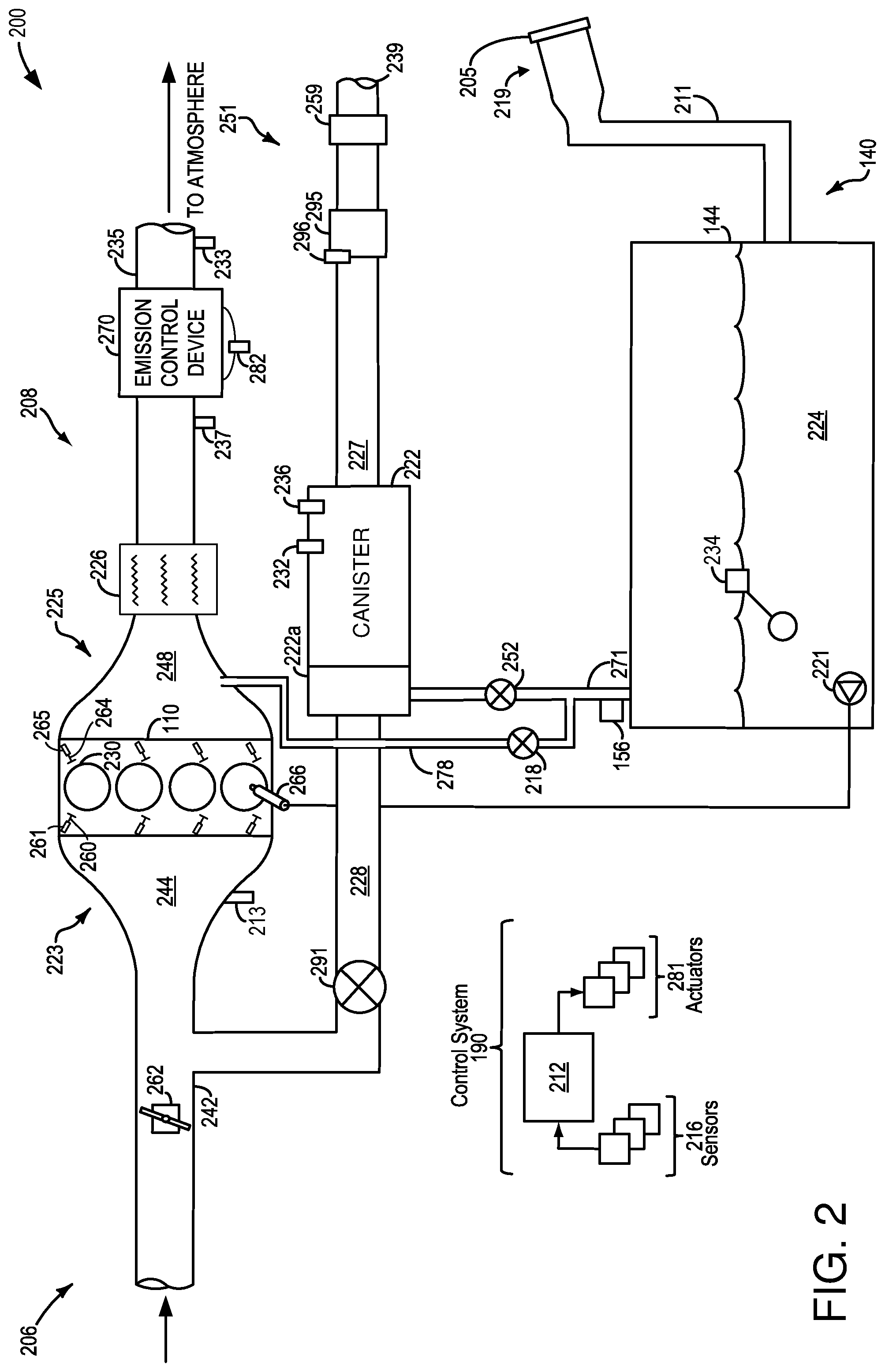 Patent US12305776 Figure 2 – Systems and methods for a fuel refill pressure relief valve