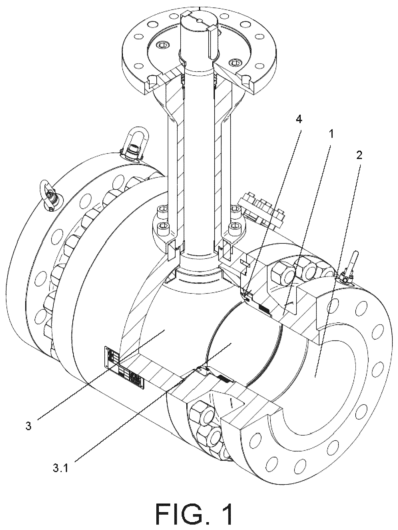 Patent US12305777 Figure 1 – Two-way ball valve with cryogenic seat