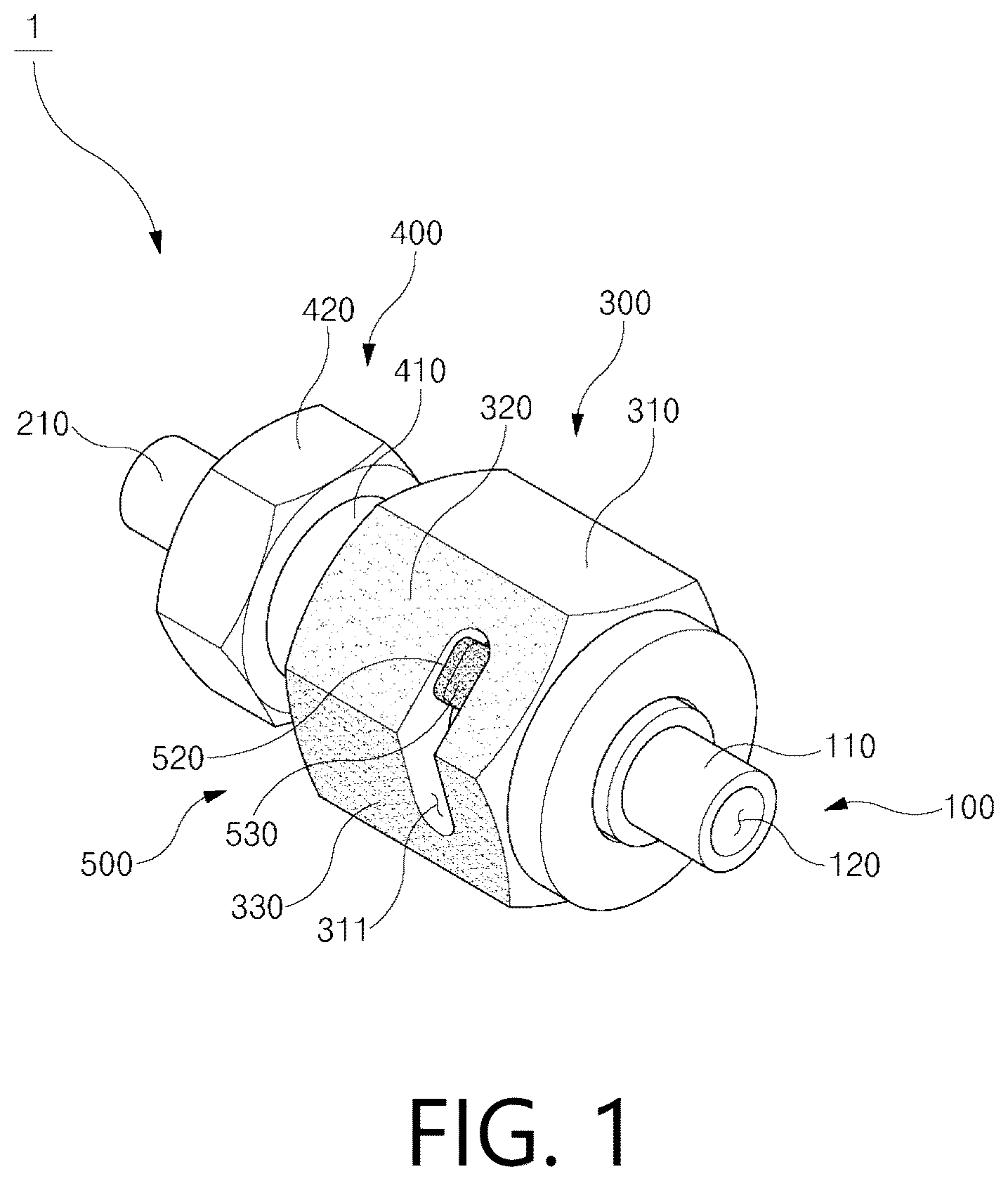 Patent US12305778 Figure 1 – Semiconductor gas pipe fitting fastener