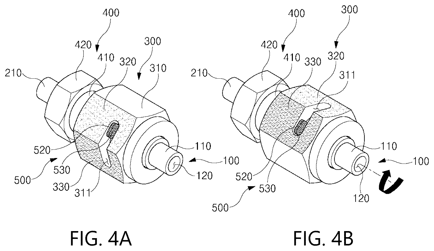 Patent US12305778 Figure 4 – Semiconductor gas pipe fitting fastener