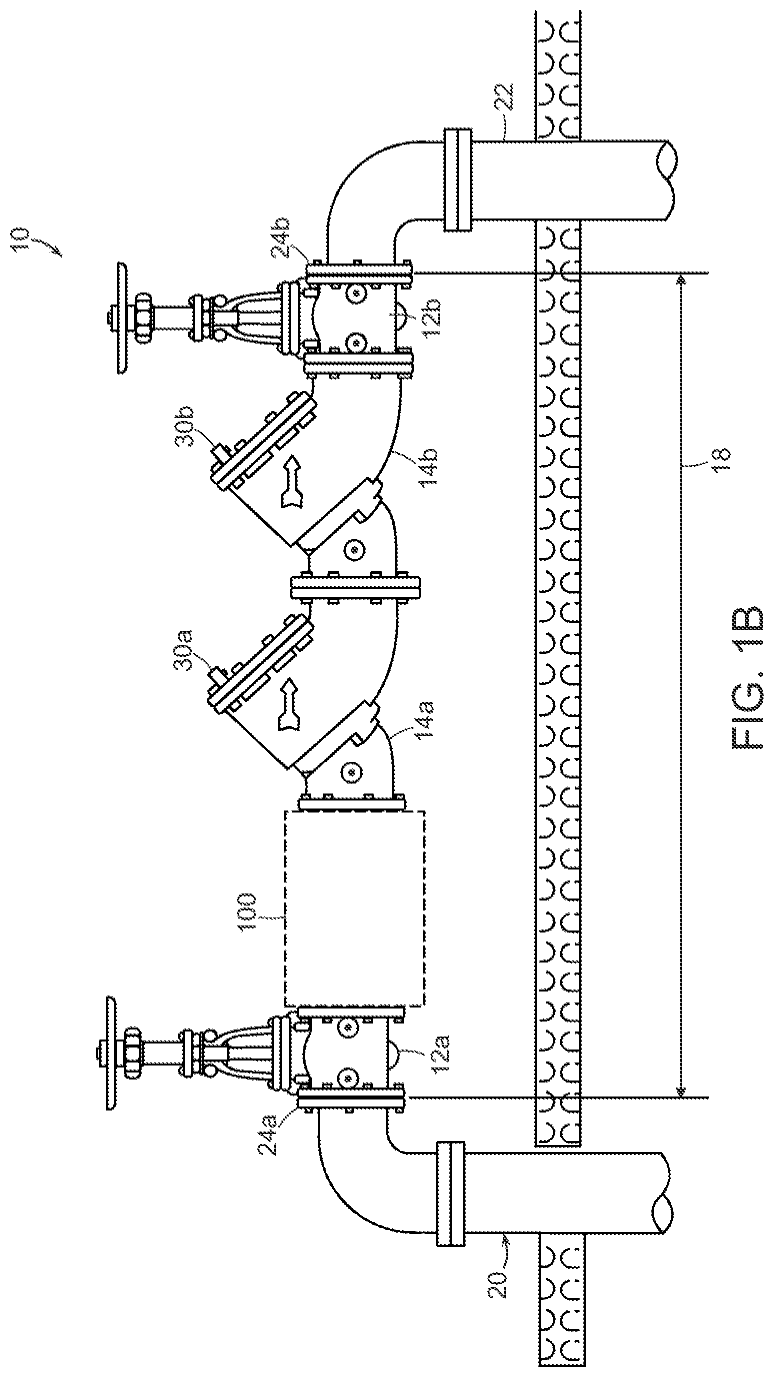 Patent US12305782 Figure 2 – Backflow prevention assembly having a variable lay-length and orientation
