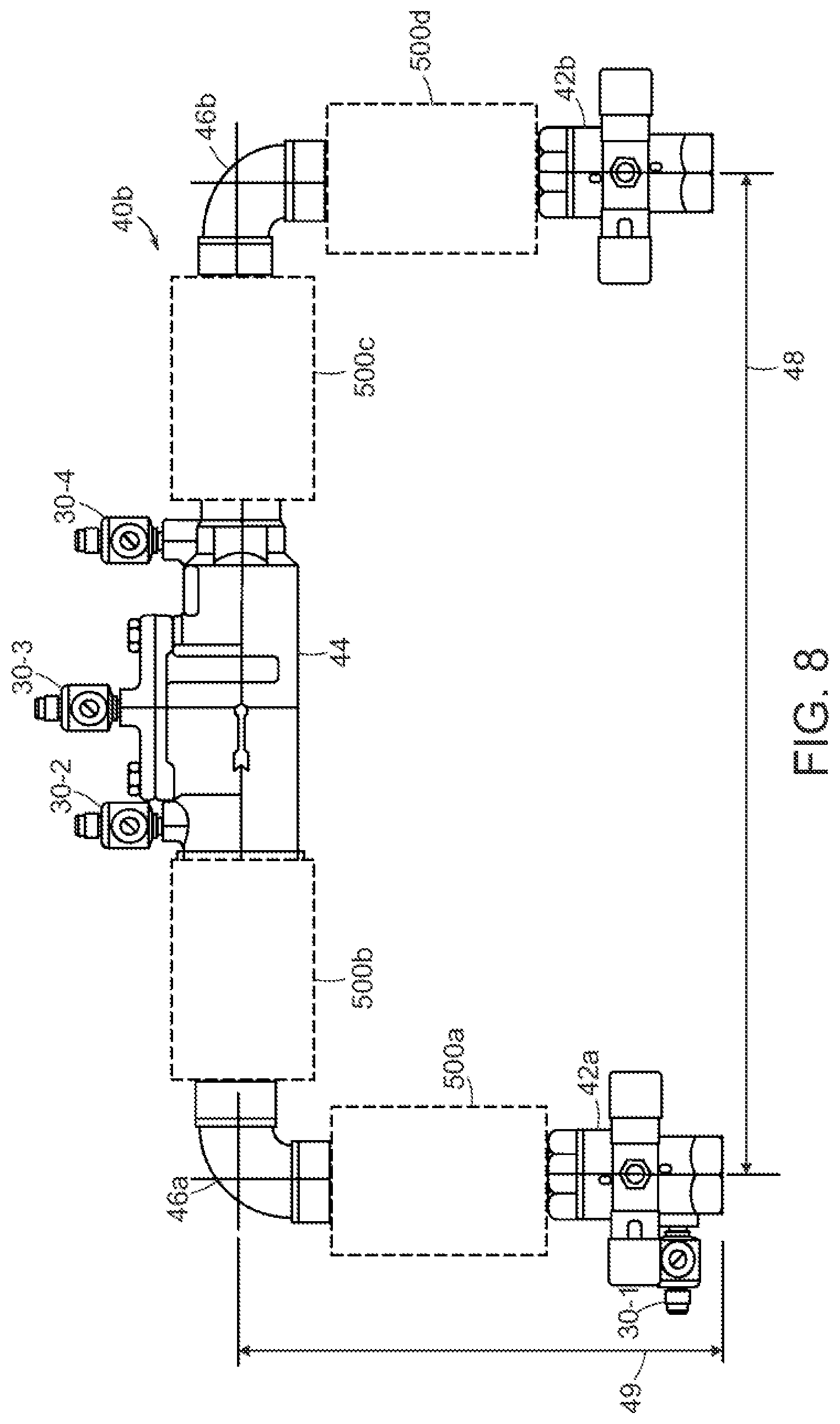Patent US12305782 Figure 10 – Backflow prevention assembly having a variable lay-length and orientation